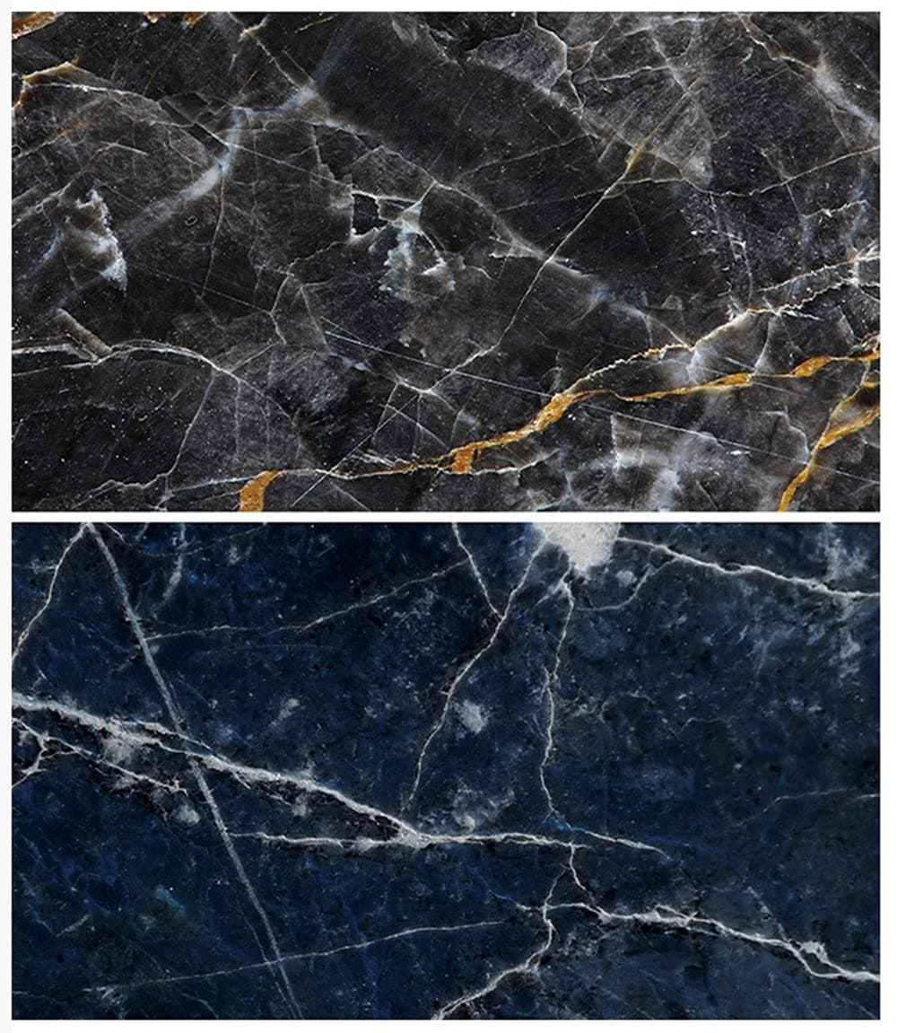 SAVIAURA 1 Sheet 2 in 1 3D Flat Lay Tabletop Double-Sided Photography Backdrop Photo Studio Flatlay Background PVC Wrinkle-Free for Small Product Shoot (Black & Blue Marble Pattern)