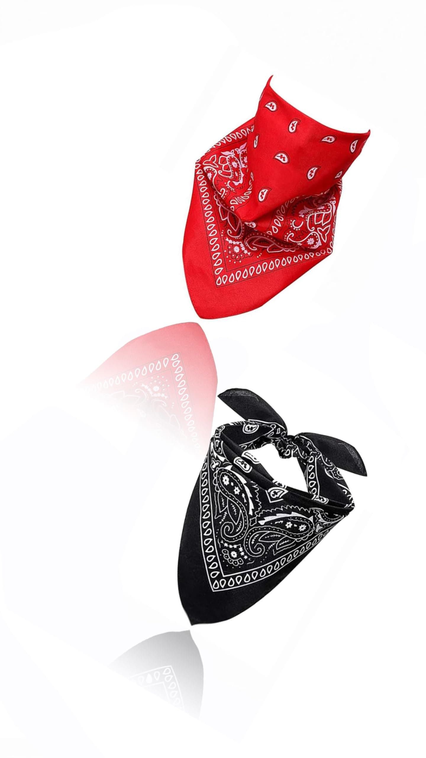 – 2PCS Paisley Bandanas - Pirate Head Scarf for Men and Women - Versatile Polyester-Cotton Headscarves for Parties and Cowboy Style