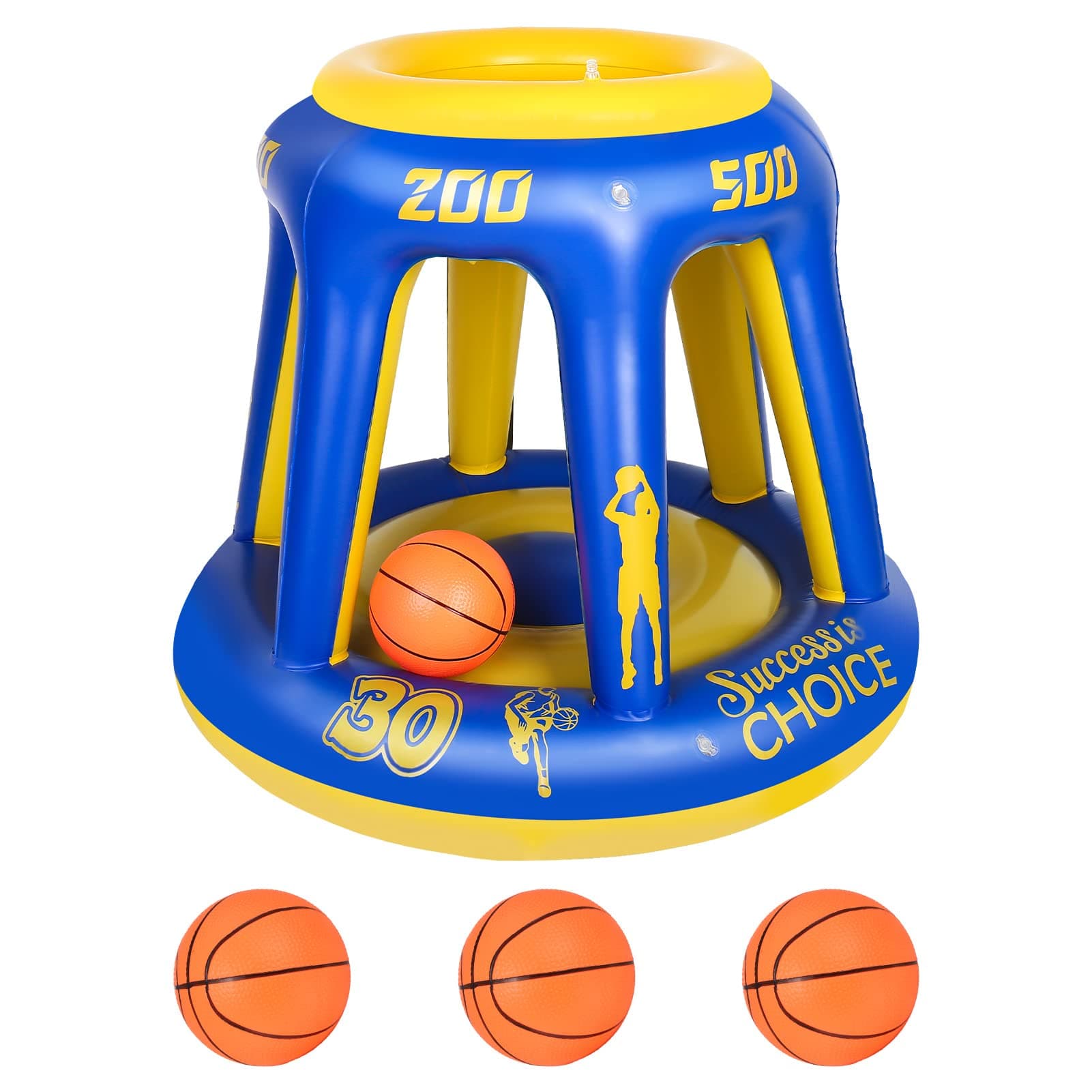olyee Inflatable Pool Basketball Hoop,Inflatable Floating Hoop Toy with 3 Balls, Swimming Pool Float Game for Pool Beach Party Water Games for Kids Adults