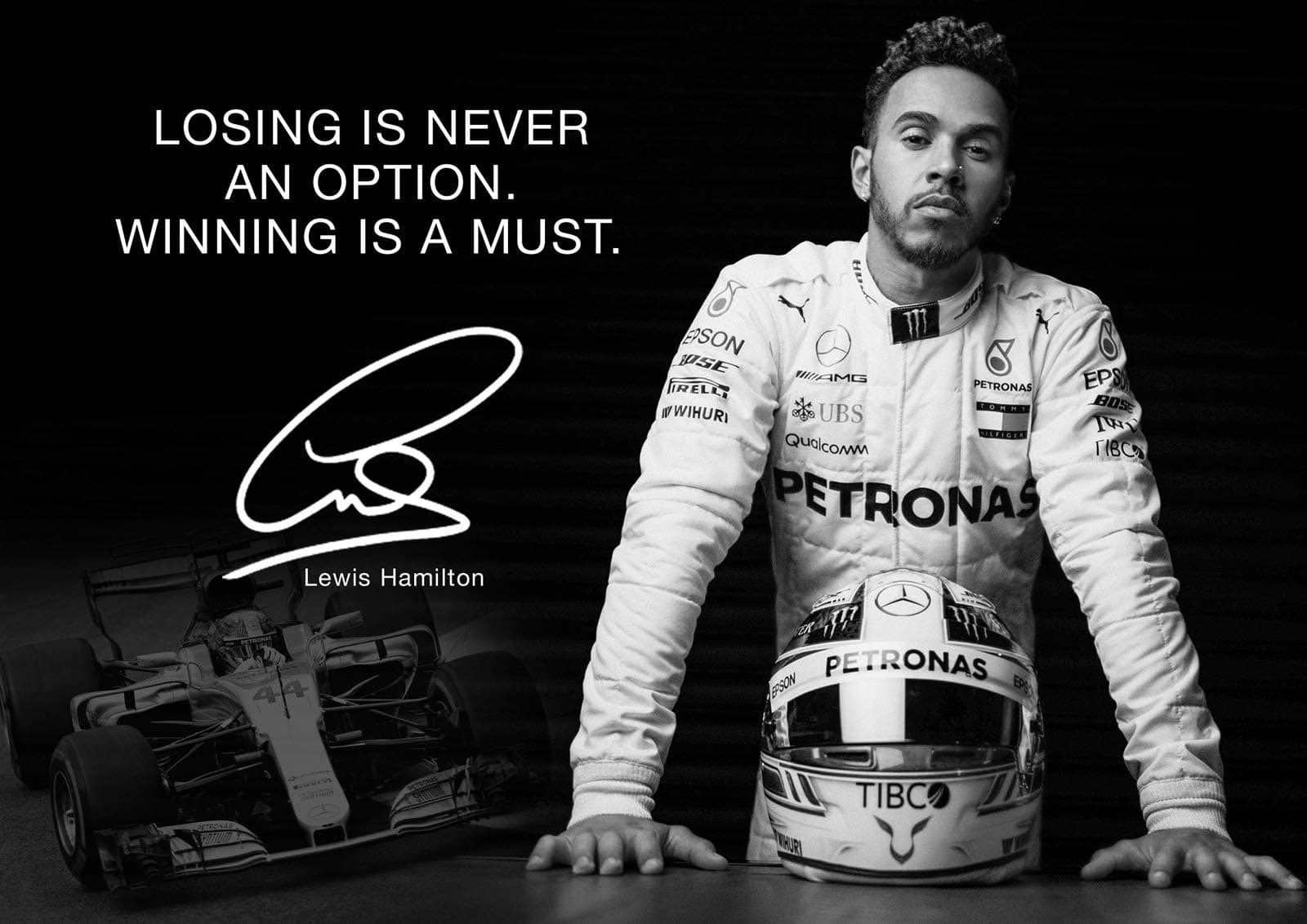 Motivational Lewis Hamilton Poster 2018# 103 - Signed (Copy) Motivational - Formula 1 Racing Legend - A3 Poster - Print - Picture