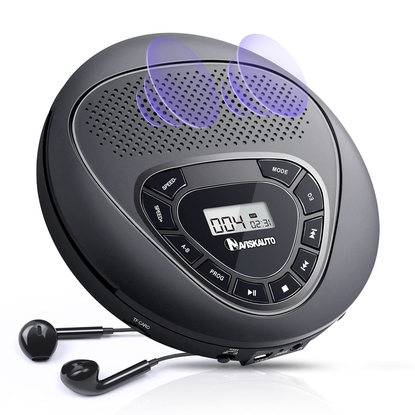 rechargeable portable cd player with speakers