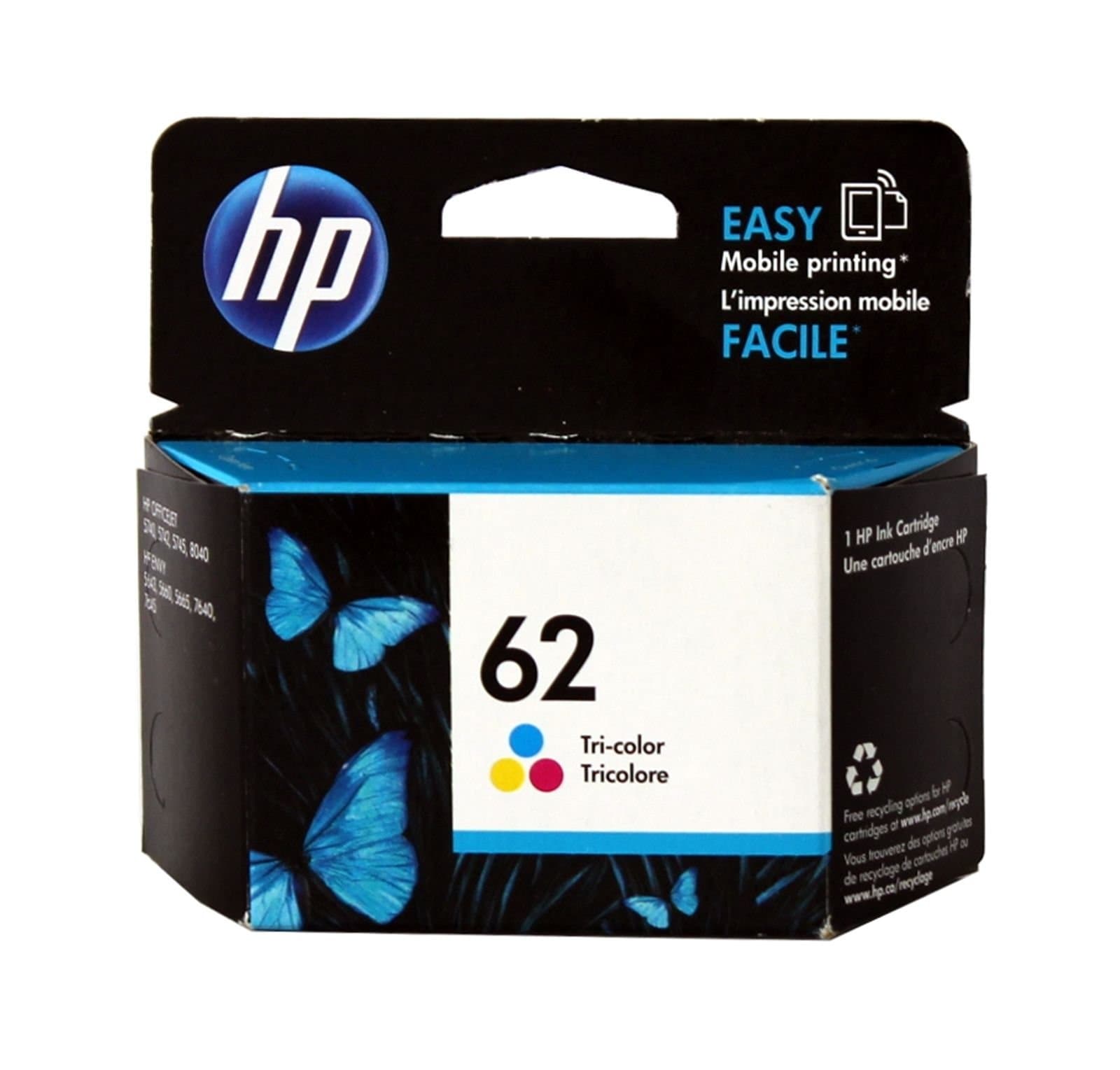 HP C2P06AE 62 Original Ink Cartridge, Tri-color, Single Pack