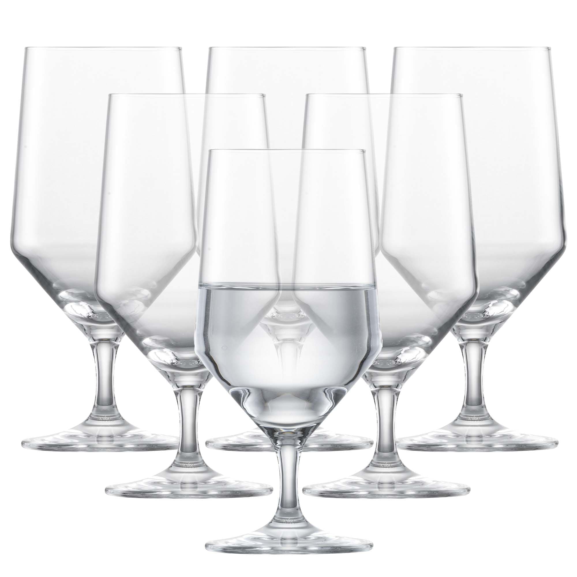 Pure Water Glass (Set of 6), Drinking Glasses for Water, Dishwasher-Safe Machine-Made Tritan Crystal Glasses, Made in Germany (15 Ounce)