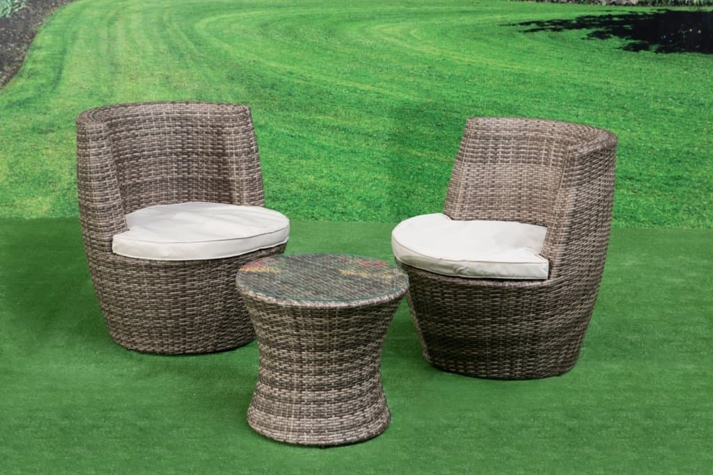 Pagoda Toulouse Steel Rattan Bottle Set Set