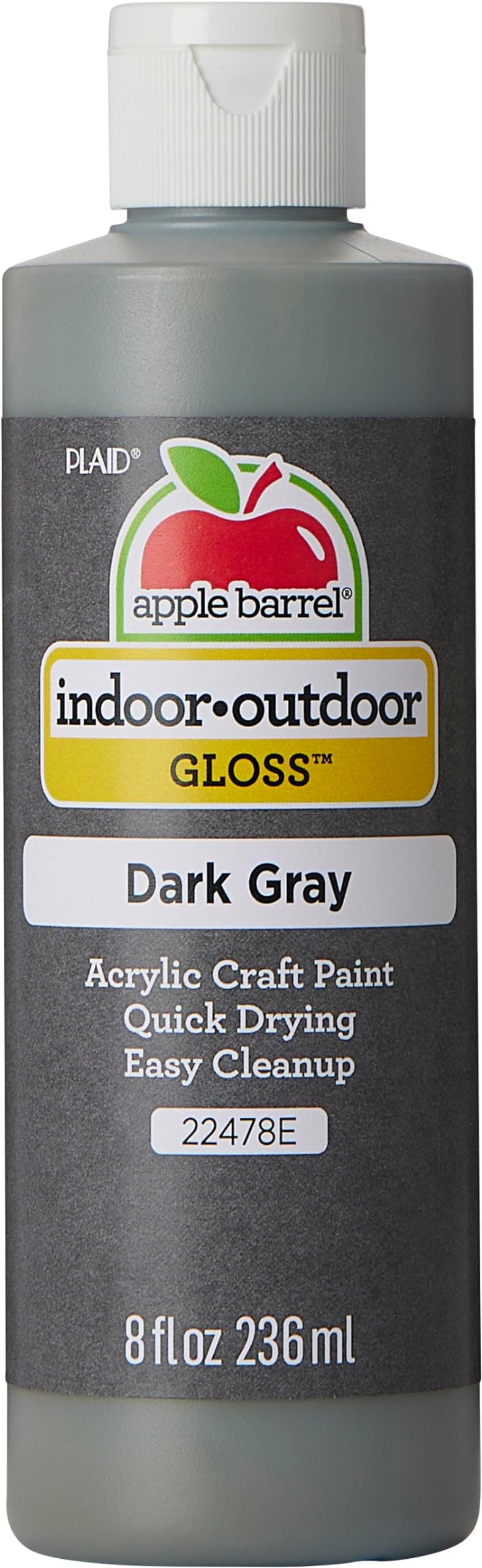 Apple Barrel Gloss Acrylic Paint, 8 oz, Dark Gray