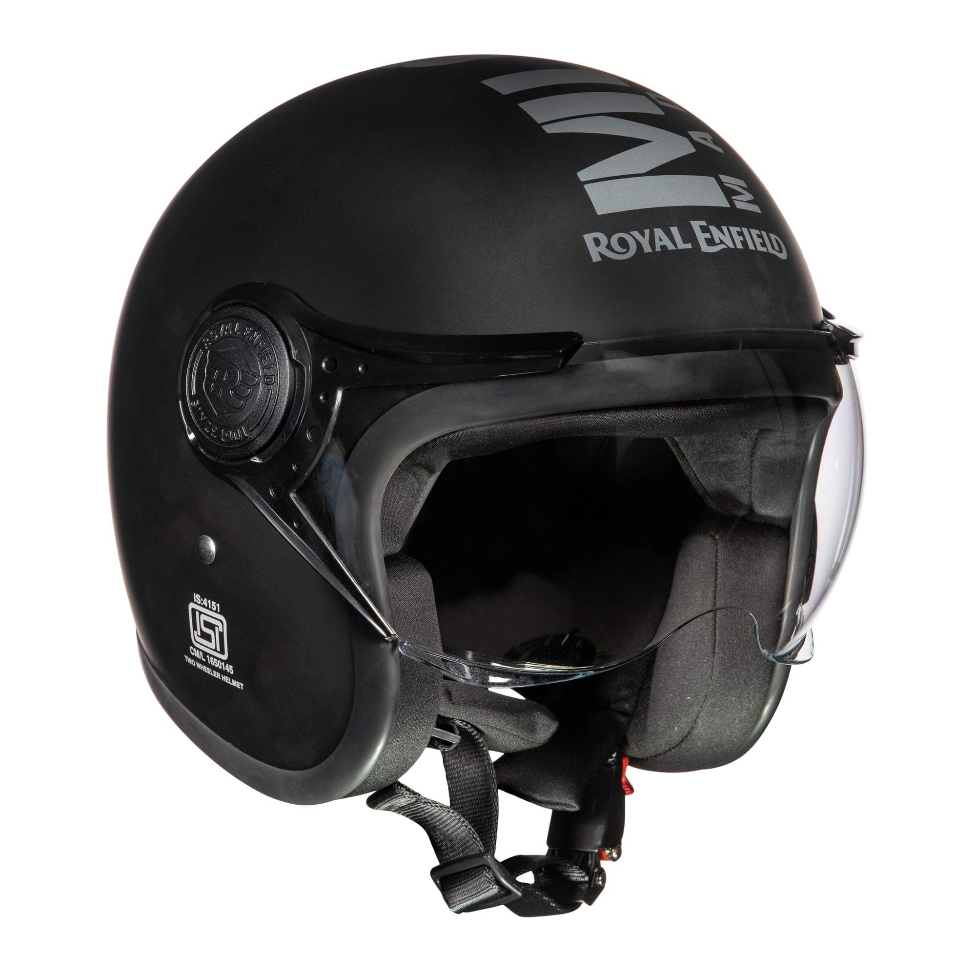 Open Face MLG Helmet |Made Like a Gun | with Clear Visor | Impact Protection | High Density EPS | ISI and DOT Certified | Micrometric Lock MATT Black (XL) 62 CM