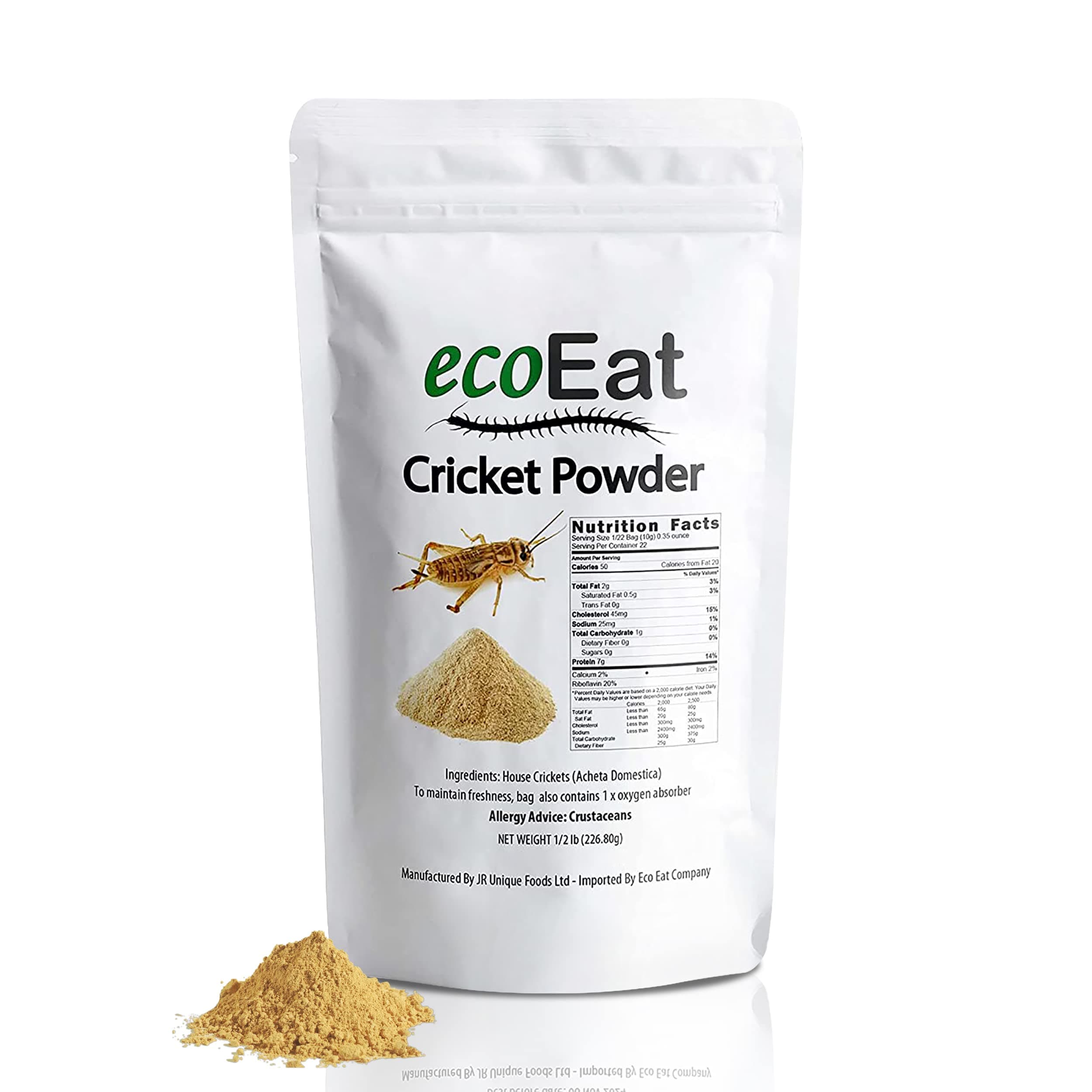 100% Cricket Powder Flour 1/2lbs Bag High Protein (227g), Healthy Edible Cricket Powder