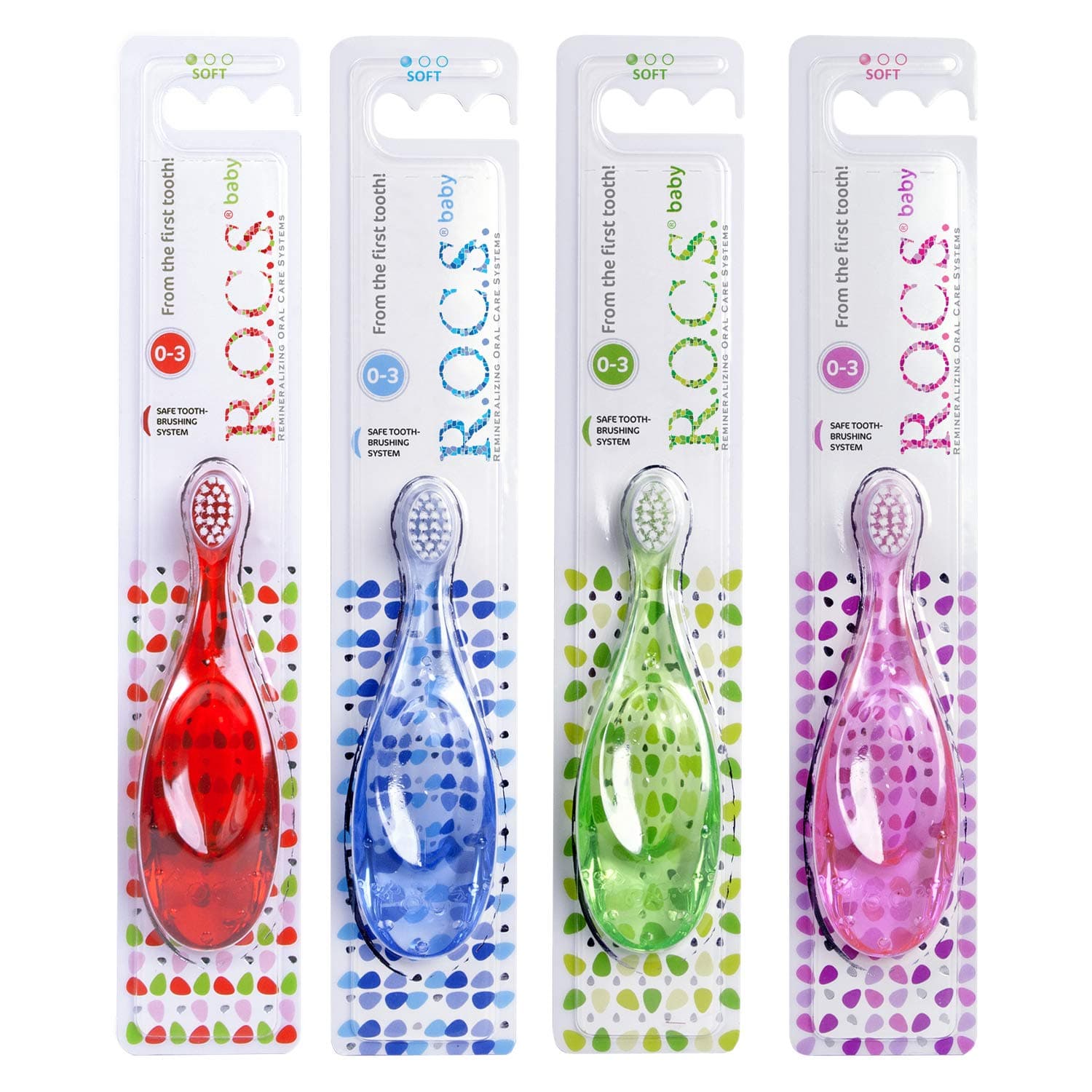 R.O.C.S. (ROCS) Toothbrush Baby Extra Soft (0-3 y.o.) - Safe toothbrushing - from The First Tooth - Very Soft bristles - Developed in Cooperation with Pediatric Dentists