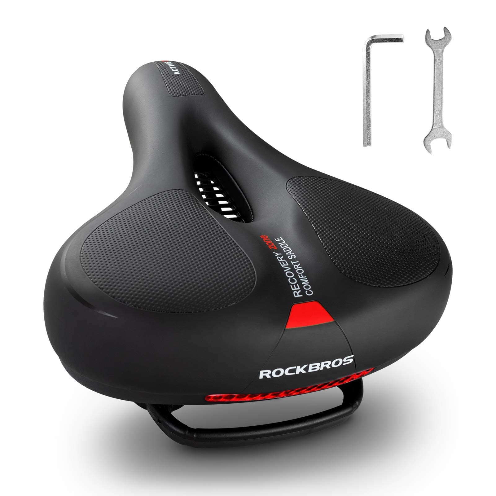 ROCKBROS Bike Seat Cushion for Men Women with Dual Shock Absorbing Ball Memory Foam - Ergonomic Bike Saddle, Handle for Easy Transport Soft Wide Waterproof Exercise Bicycle Seat for Peloton, Road Bike