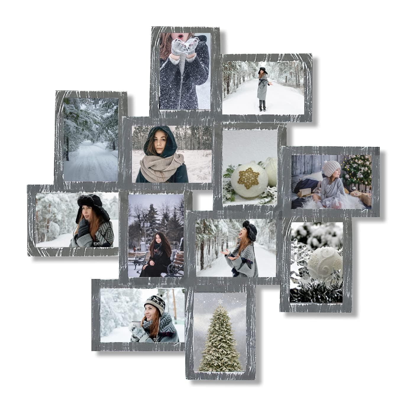 JM-Deco 12 opening collage picture frames for wall decor, smile collage photo frames for walls 6x4, photo collage frames for walls 4x6 collage frame, photo collage frame, Ashes