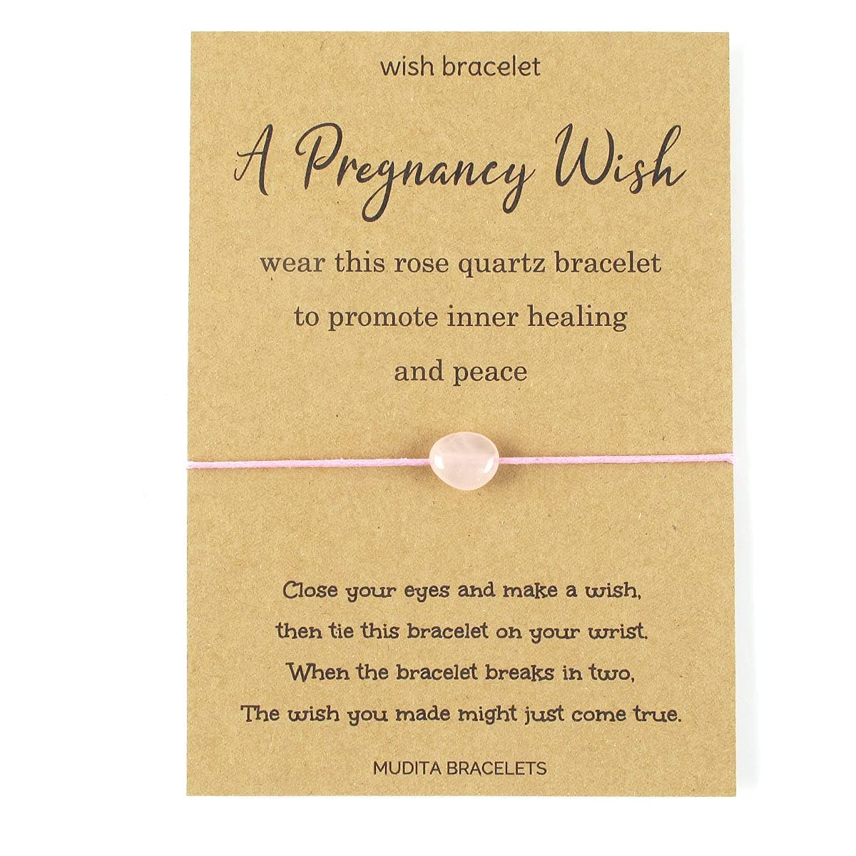 HandmadeA Pregnancy Wish, Rose Quartz Crystal Charm Wish Bracelet