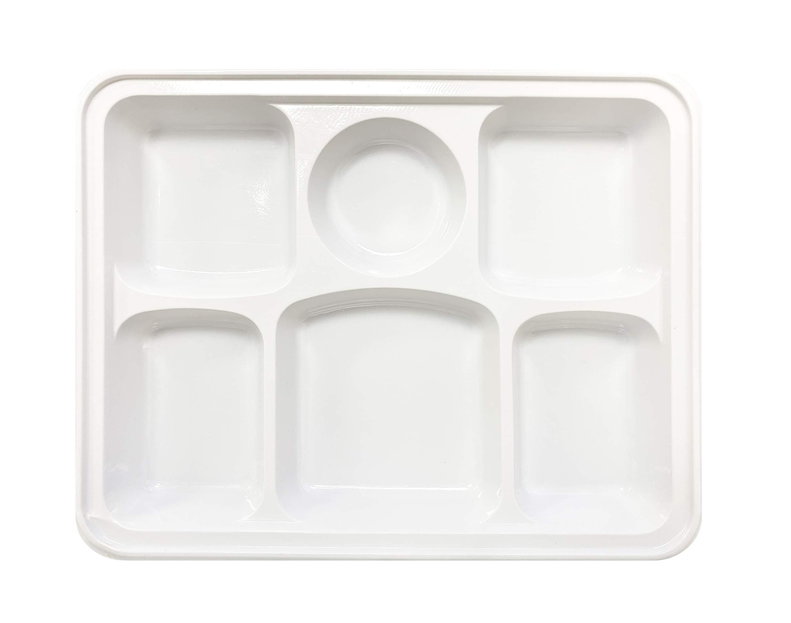 Quality Disposable Plastic Plates With 6 Compartments By Ekarro - Pack of 400 Plates