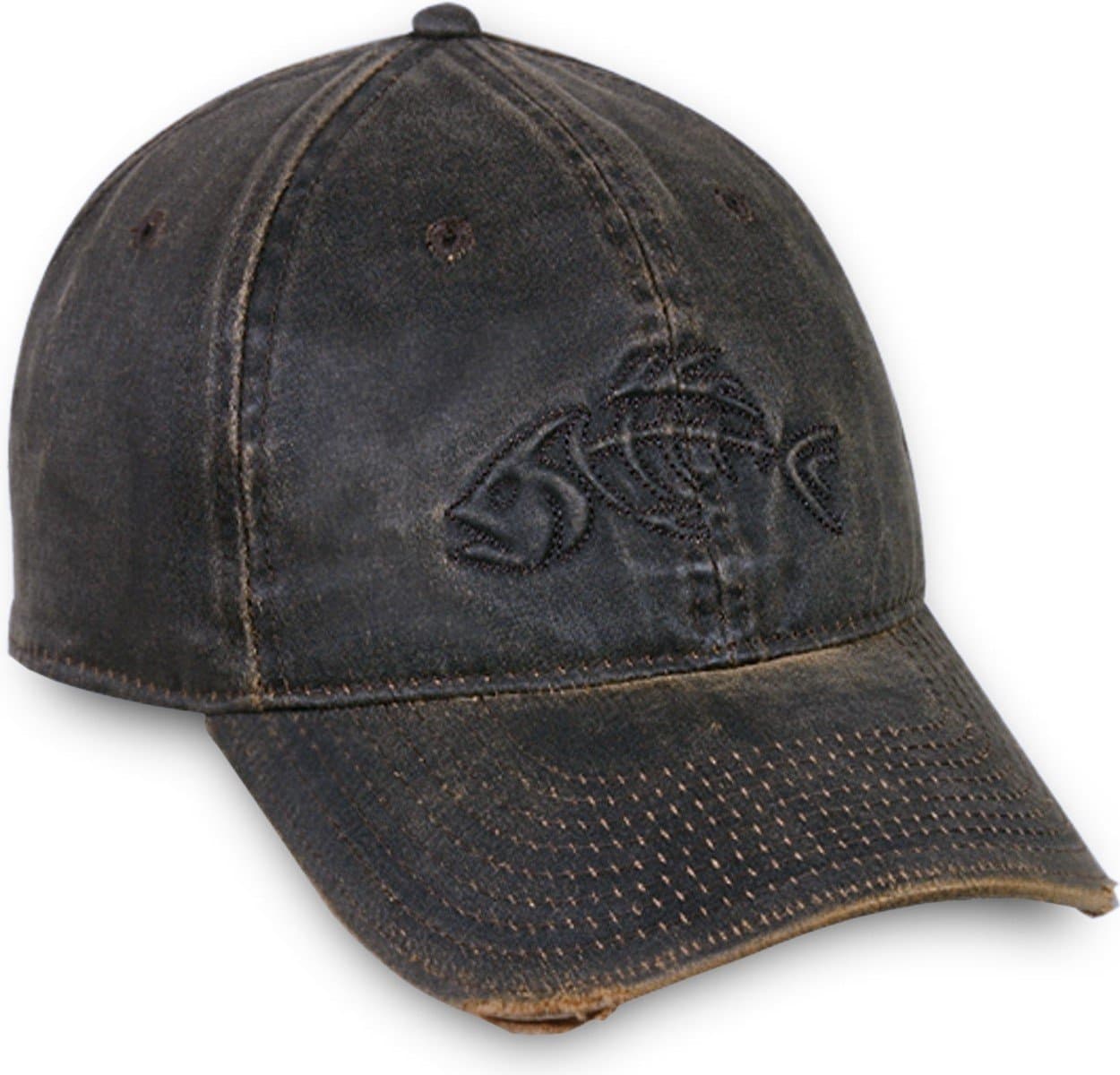 Adjustable Closure Bonefish Weathered Cotton Cap, Dark Brown