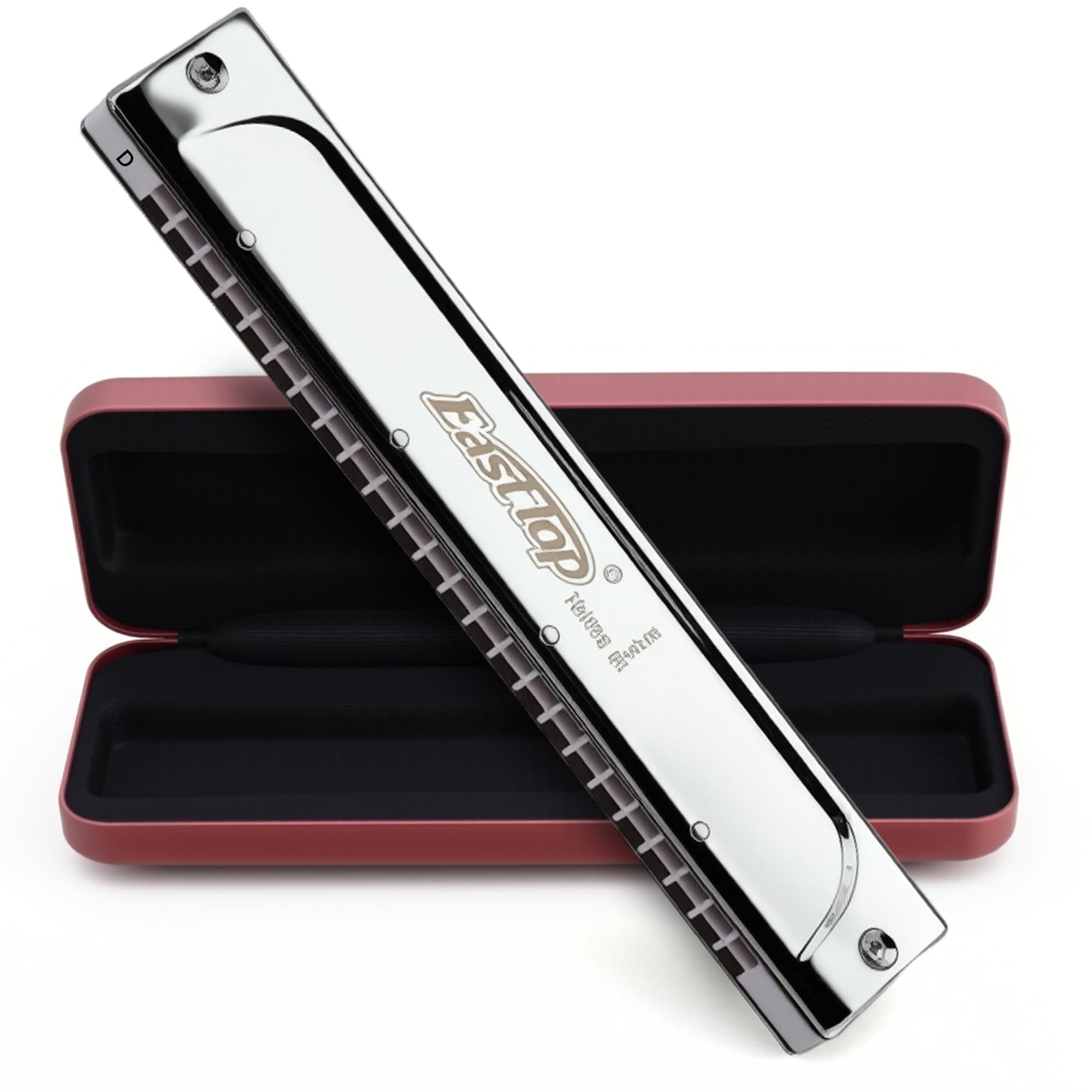 East top Tremolo Harmonica Key of D, 24 Holes Professional Tremolo Mouth Organ T2406S Harmonica For Adults, Professionals and Students