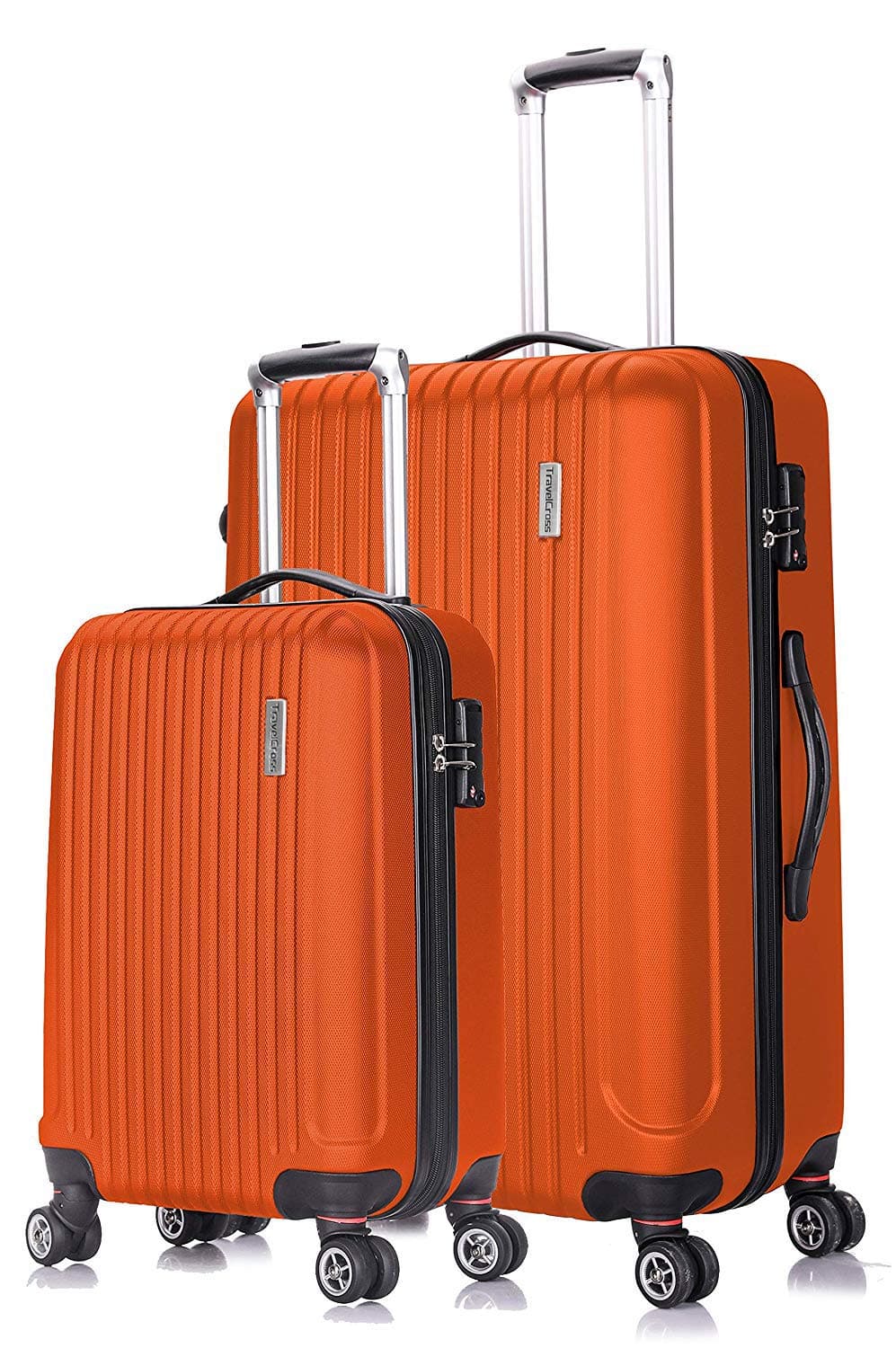 TravelCross Berkeley Classic Luggage Lightweight Spinner Set (Orange, 20''+28'')