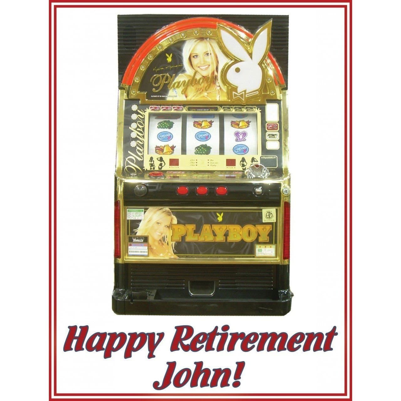 1/8 Sheet ~ Retirement Casino Slot Machine ~ Edible Cake/Cupcake Topper!!!