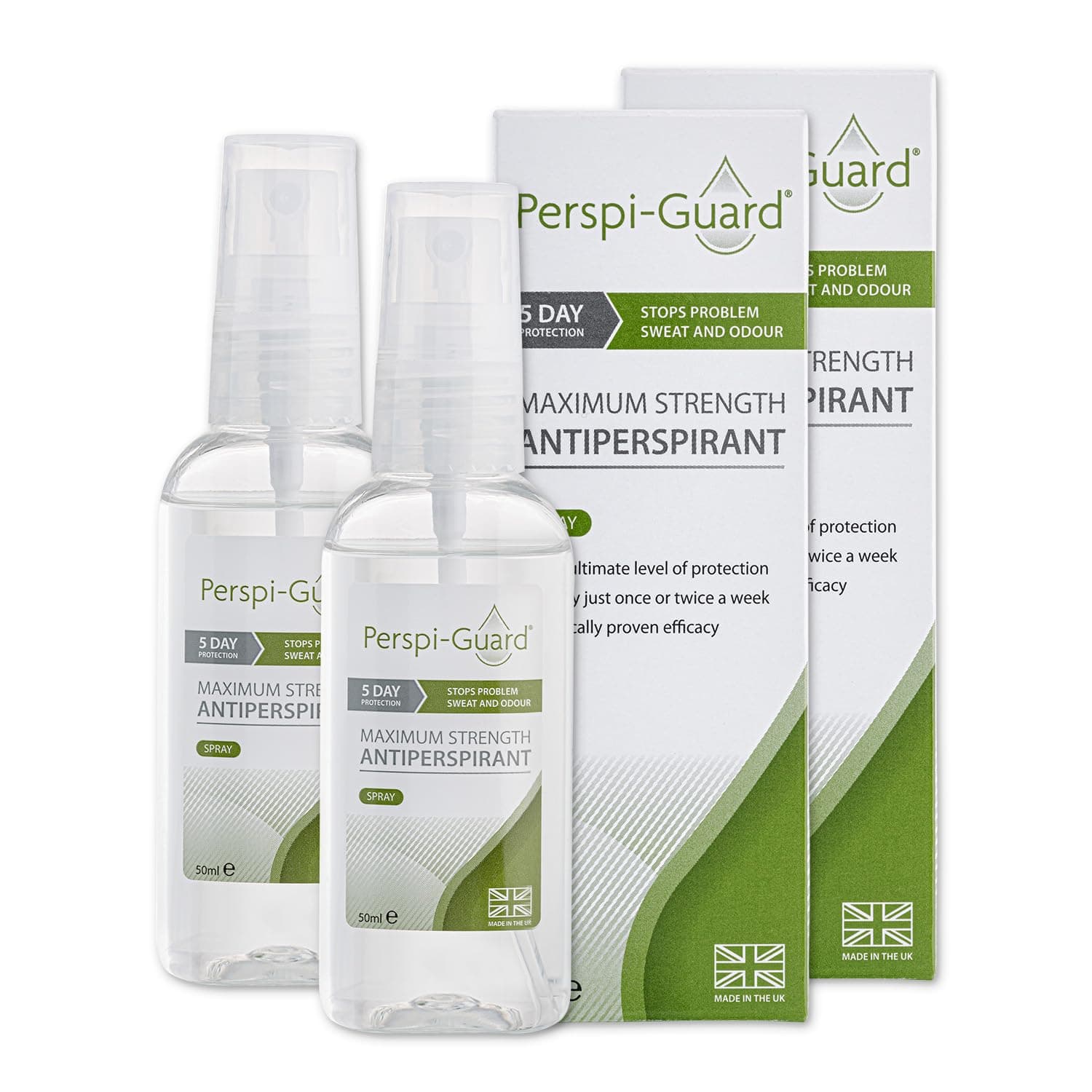 Perspi-Guard Max Strength Antiperspirant Spray 50ml (Twin-Pack)