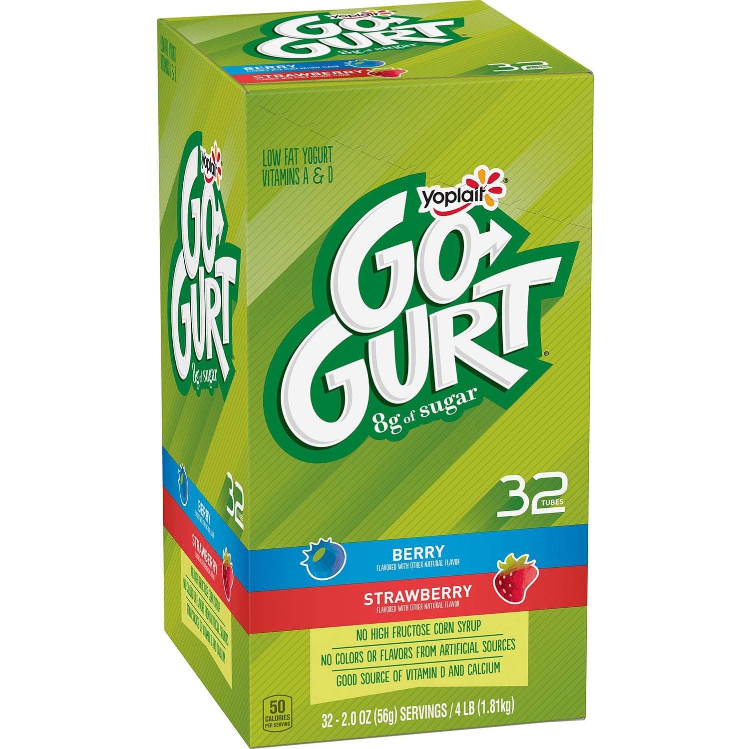 Go-gurt Low Fat Yogurt, Strawberry and Berry