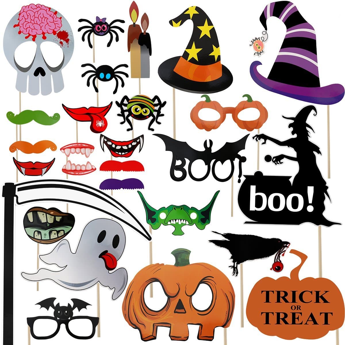 Halloween Photo Booth Props 27 Pcs for Halloween Decorations