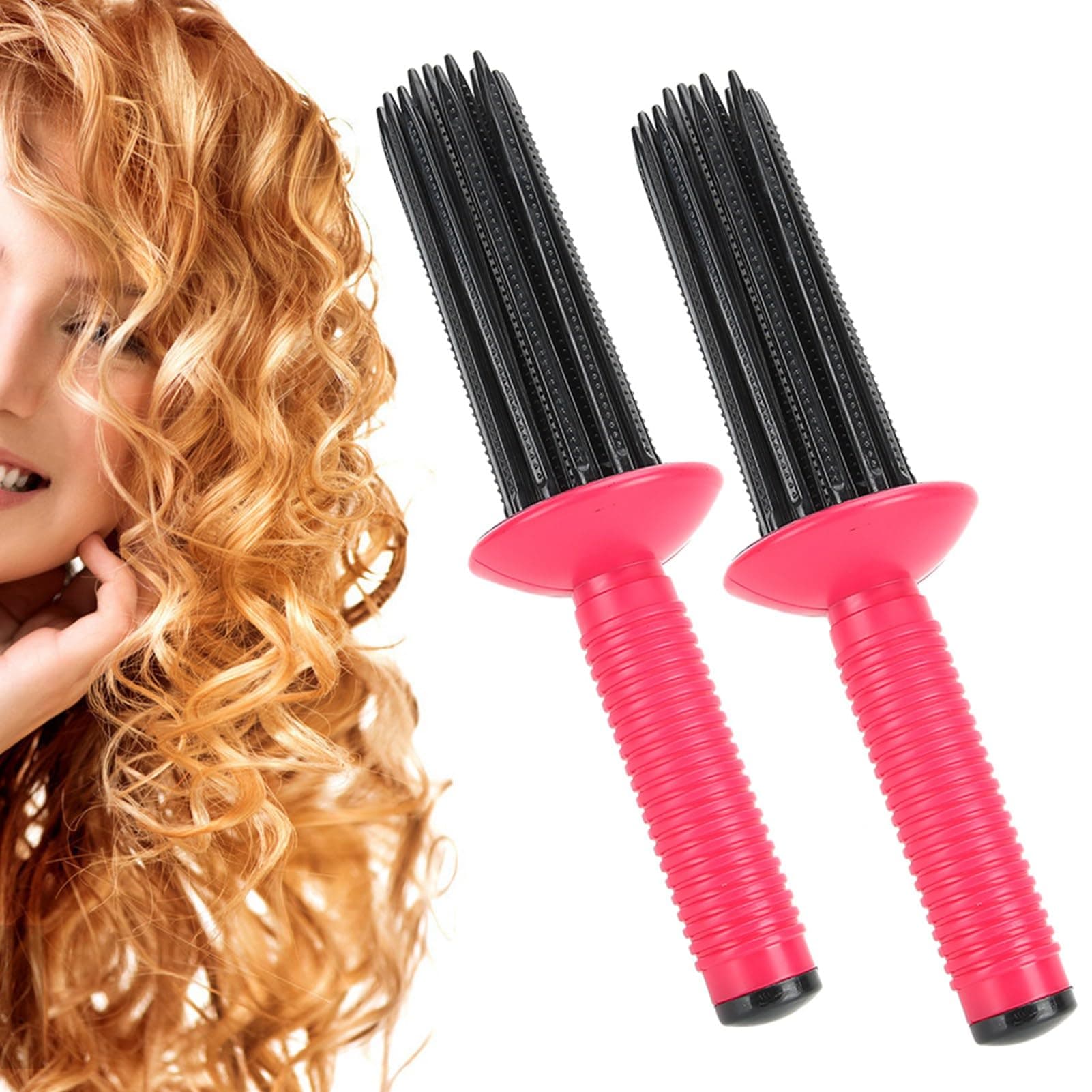 Hair Curling Roll Comb 2ps, Hair Curler,Hair Curling Comb Hair Comb Hair Straightening Irons Curling For Straighteners Wand Hairstyling Tools