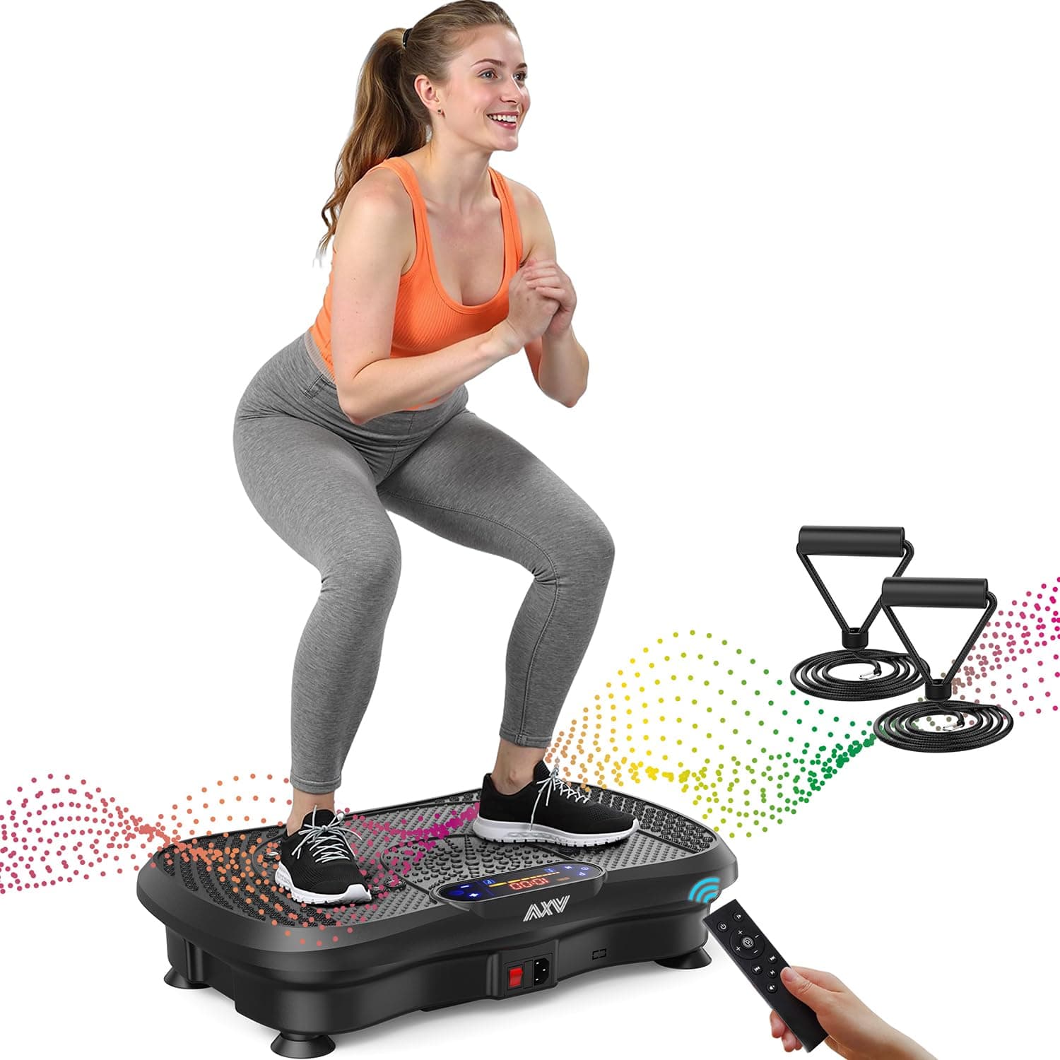 AXV Vibration Plate Exercise Machine Whole Body Workout Vibrate Fitness Platform Lymphatic Drainage Machine for Weight Loss Shaping Toning Wellness Home Gyms Workout