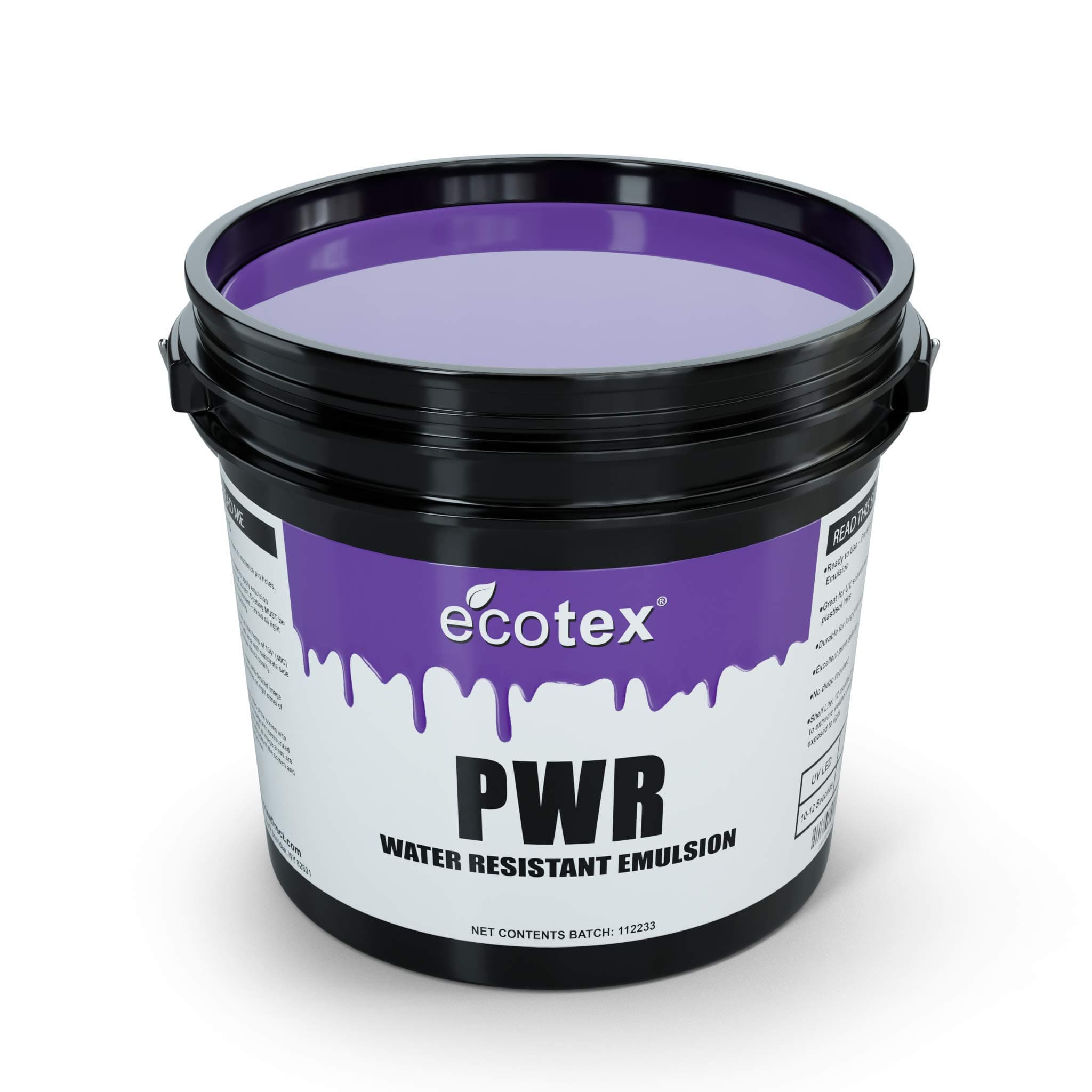 Ecotex® PWR Screen Printing Emulsion (Gallon - 128oz.) Pre - Sensitized Photo Emulsion for Silk Screens and Fabric - for Screen Printing Plastisol Ink and Water Based Ink, Screen Printing Supplies