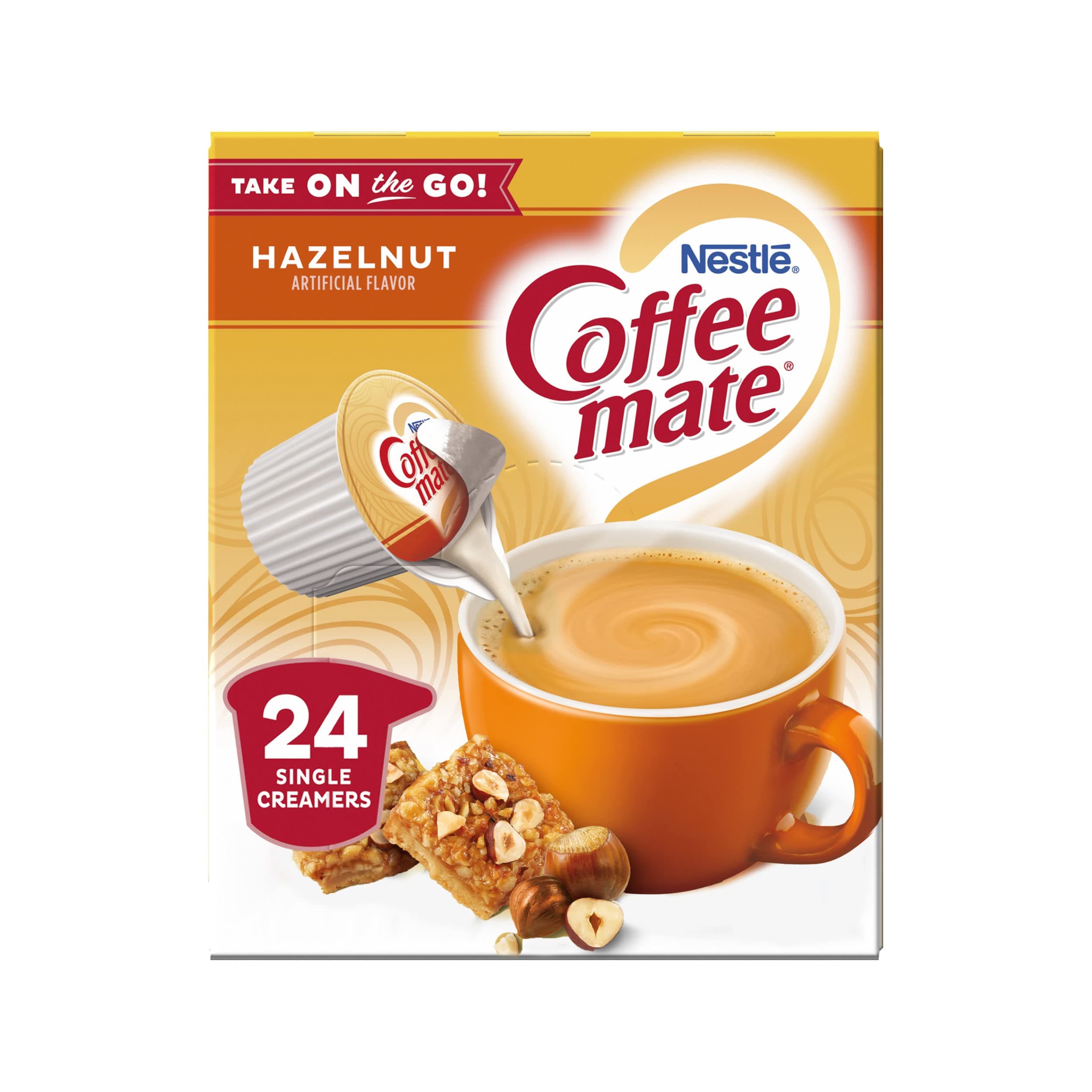 Coffee-mate Coffee Creamer Liquid Singles, Hazelnut, 24 Count (Pack of 4)