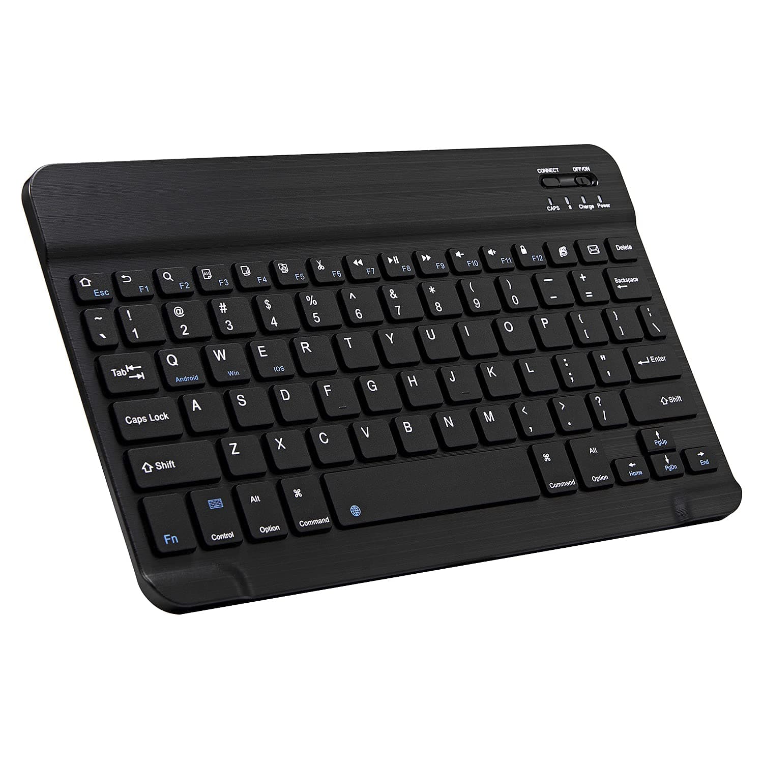 Ultra-Slim Bluetooth Keyboard Portable Mini Wireless Keyboard Rechargeable for Apple iPad iPhone Samsung Tablet Phone Smartphone iOS Android Windows (10 inch Black)