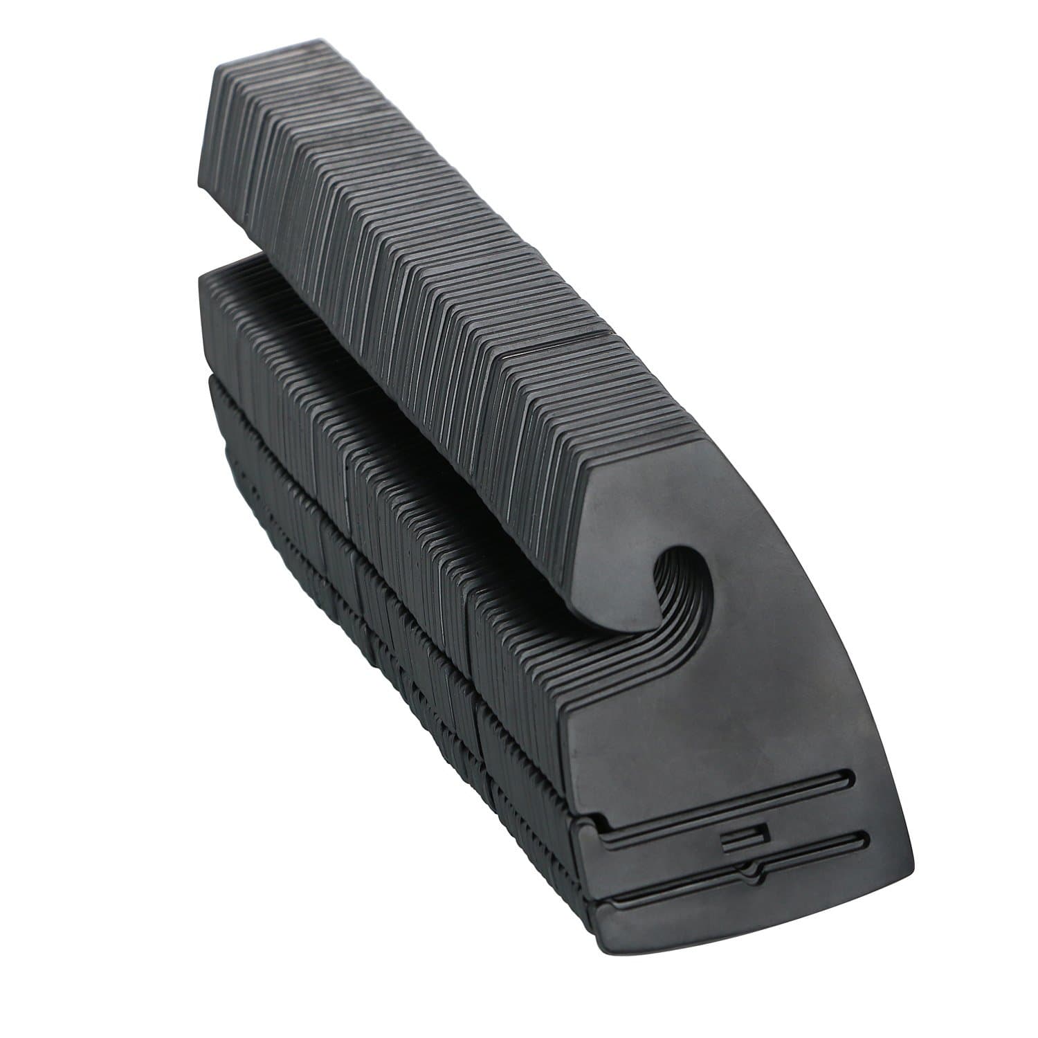 Landisun Adjustable Non-Slip Tie Belt Scarf Hanger Holder Hook Rack for Closet Organizer Storage Tie Hook Black, 72 Pcs