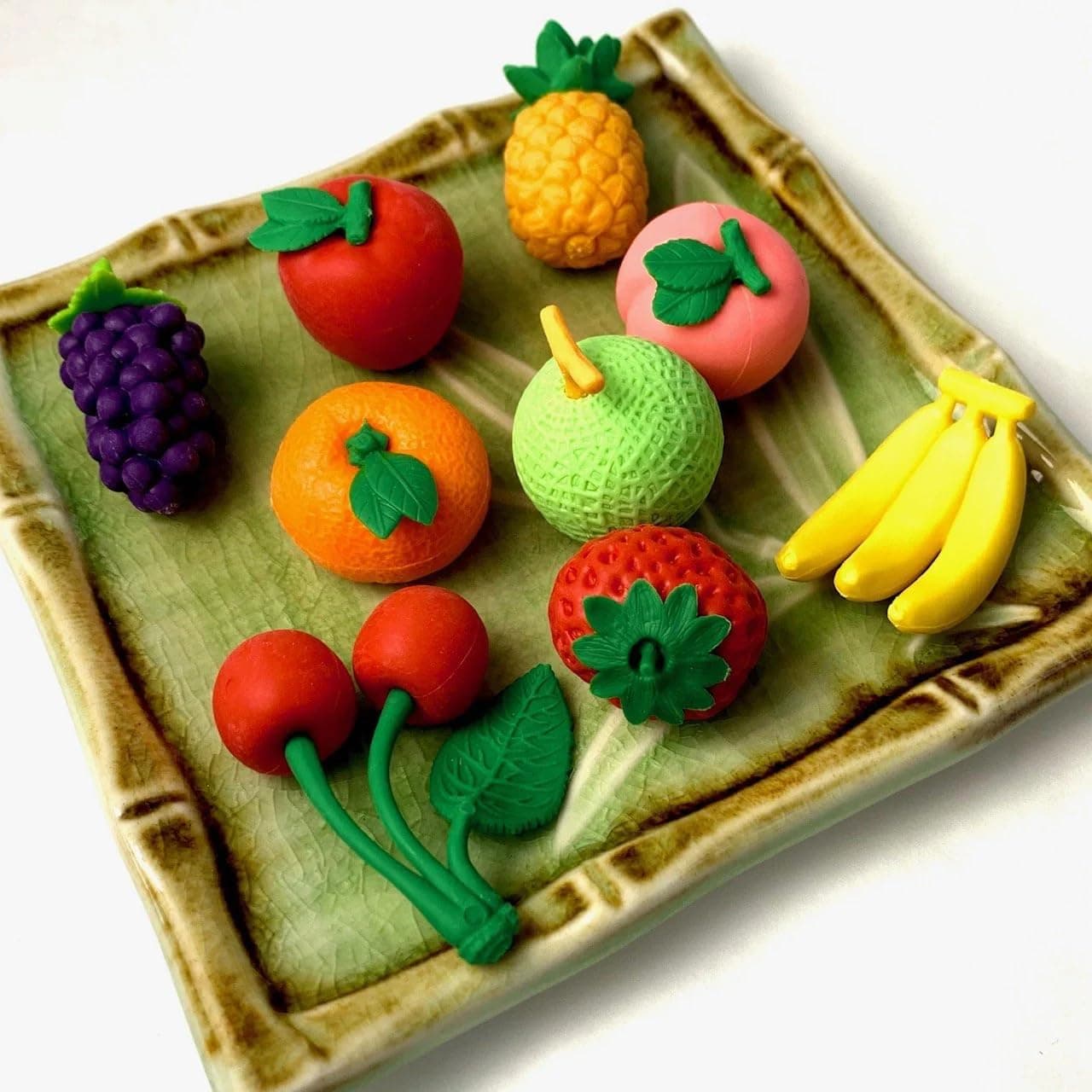 UCRAVO 4PCS Fruit Eraser Creative Fruit No Crumbs No Trace Eraser Assorted Fruit Collection Pencil Erasers Won't Tear Paper Eraser Caps Style Great for Homework Rewards Party Favors