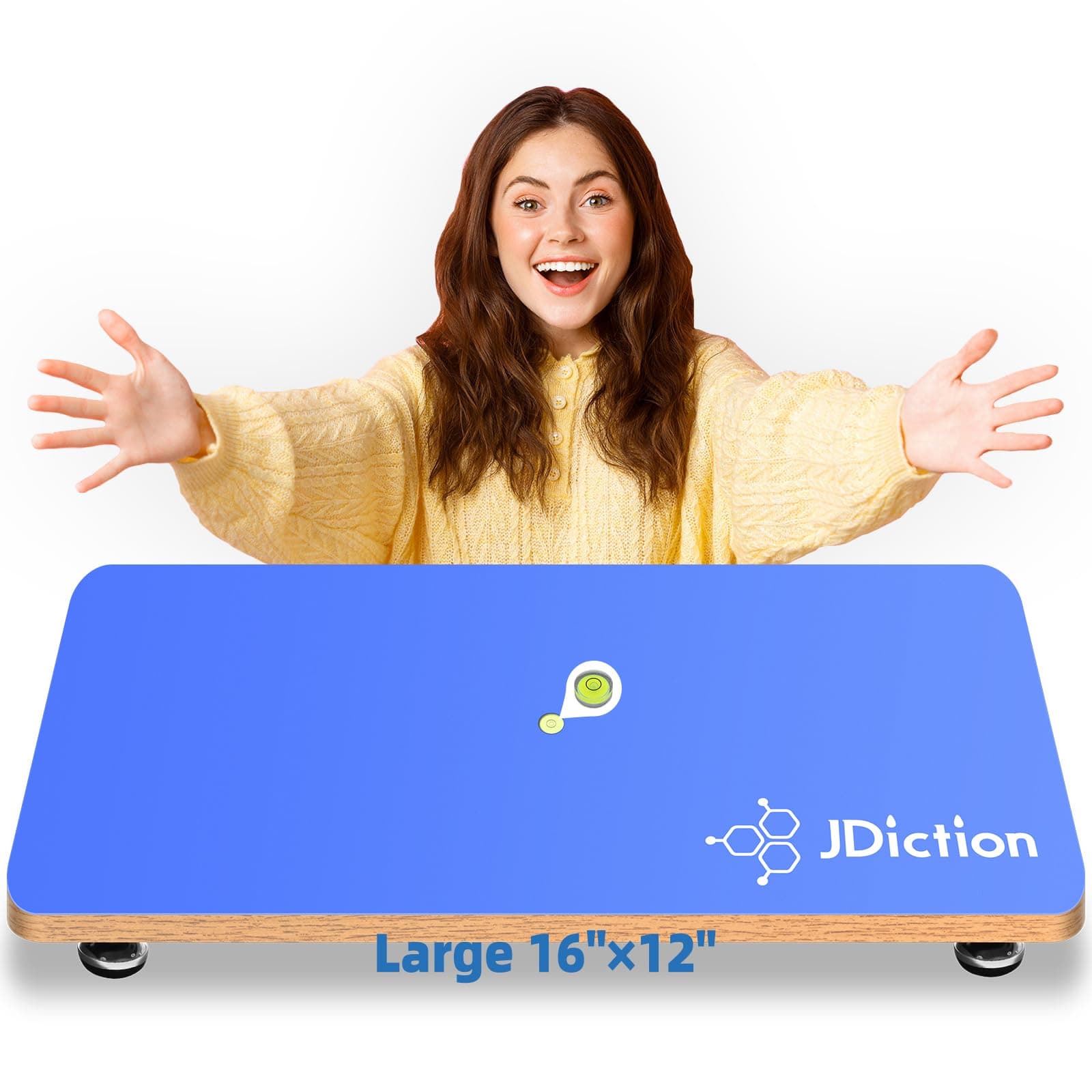 Resin Leveling Table - Craft Balancing Board for Epoxy Resin & Art & Working Surface, 16''x 12'' Nonstick Surface Art, Height & Angular Leveling Feet, Multipurpose Self Leveling Epoxy Resin Table