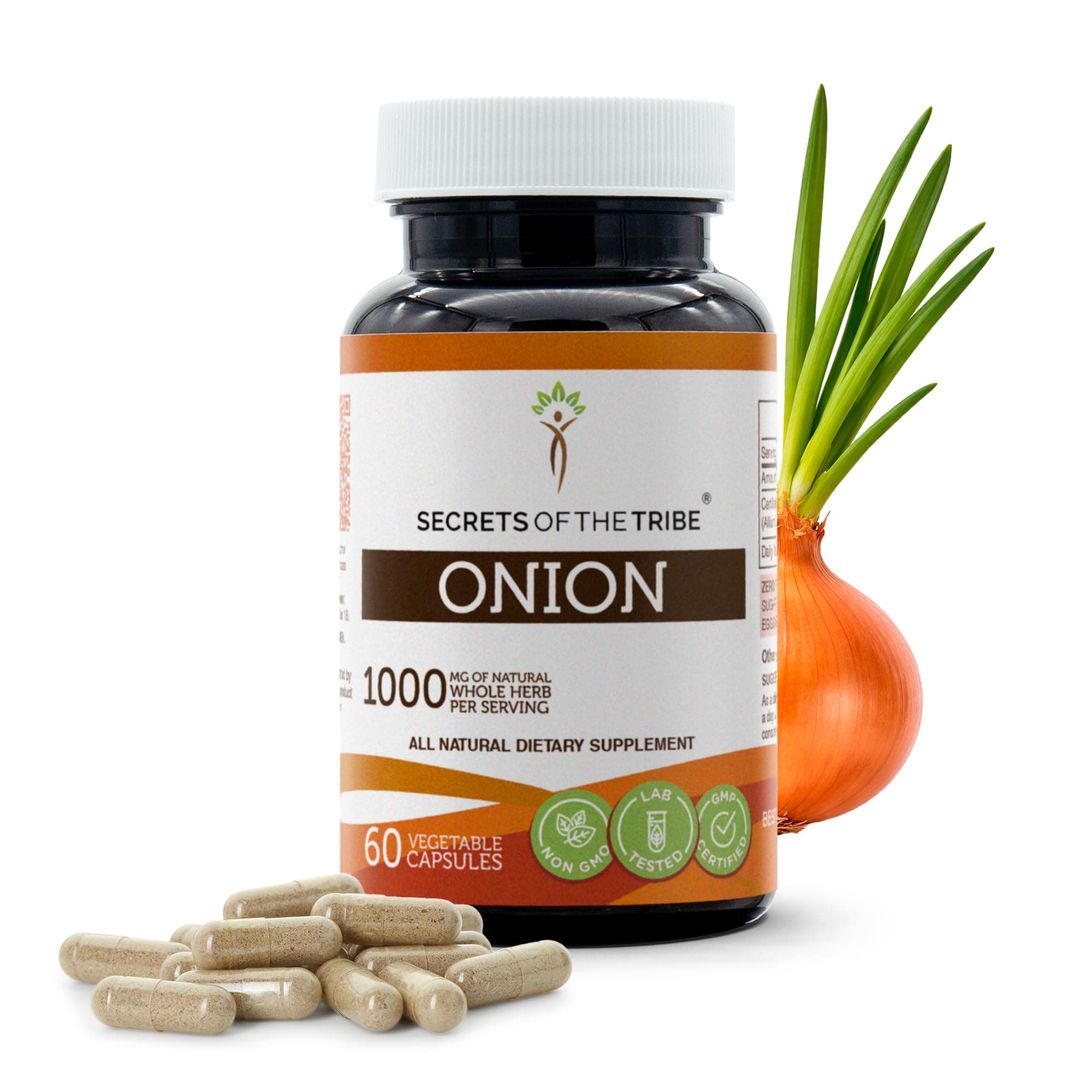 Secrets of the Tribe Onion 60 Capsules, 1000 mg, Onion (Allium Cepa) Dried Bulb (60 Capsules)
