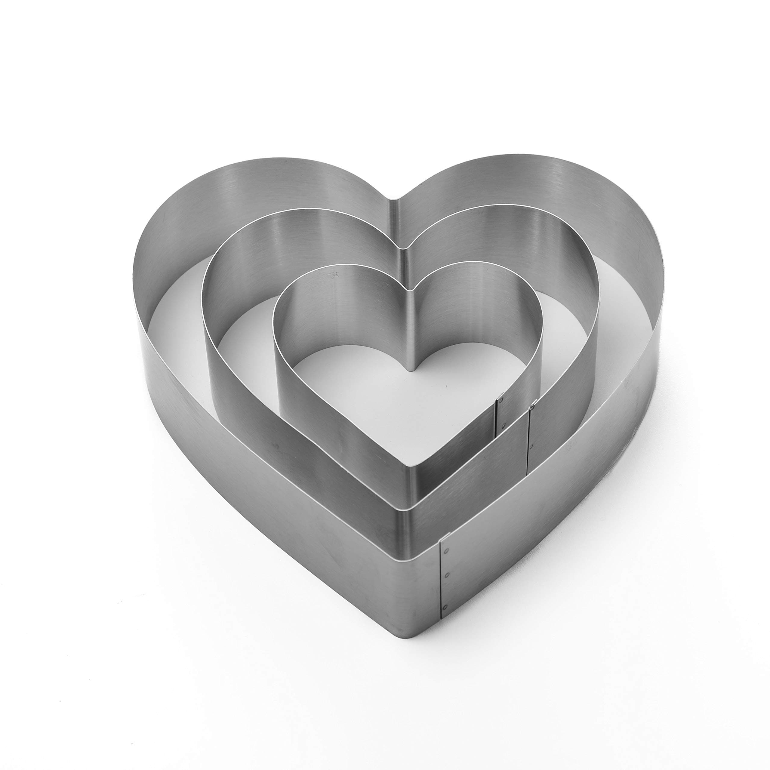 Large Heart Cookie Cutter Set-4/6/8 Inch Heart Cake Mold Ring Pancake Mold Valentine Day Gift Stainless Steel