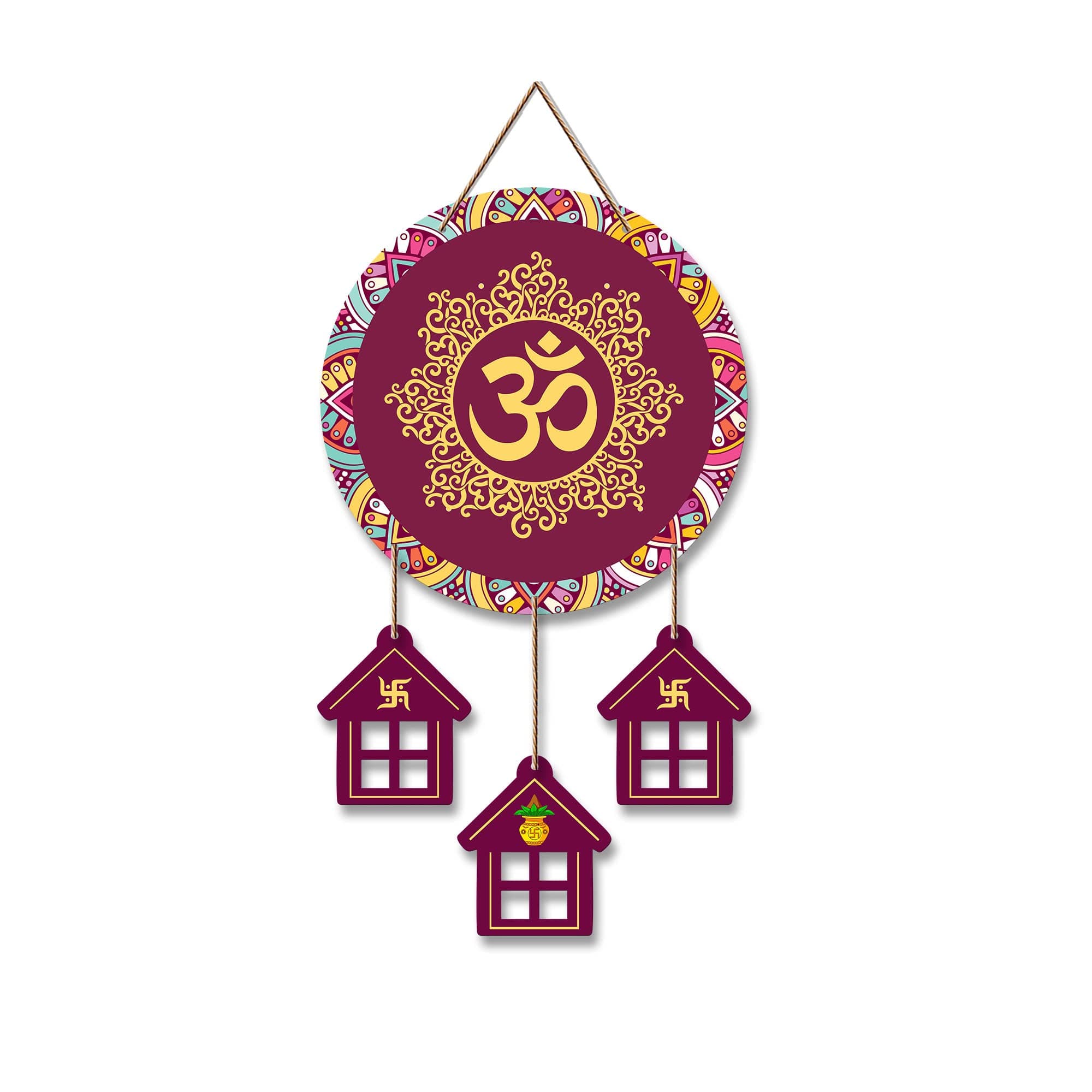 Artvibes OM Mantra Wooden Wall Hanging Ornaments Decoration Items for Home | Gifts | Religious Wooden Wall Hanger | Mdf Wall Decoration for Living Room | Artworks | Modern Decor Items (WH_7205N)