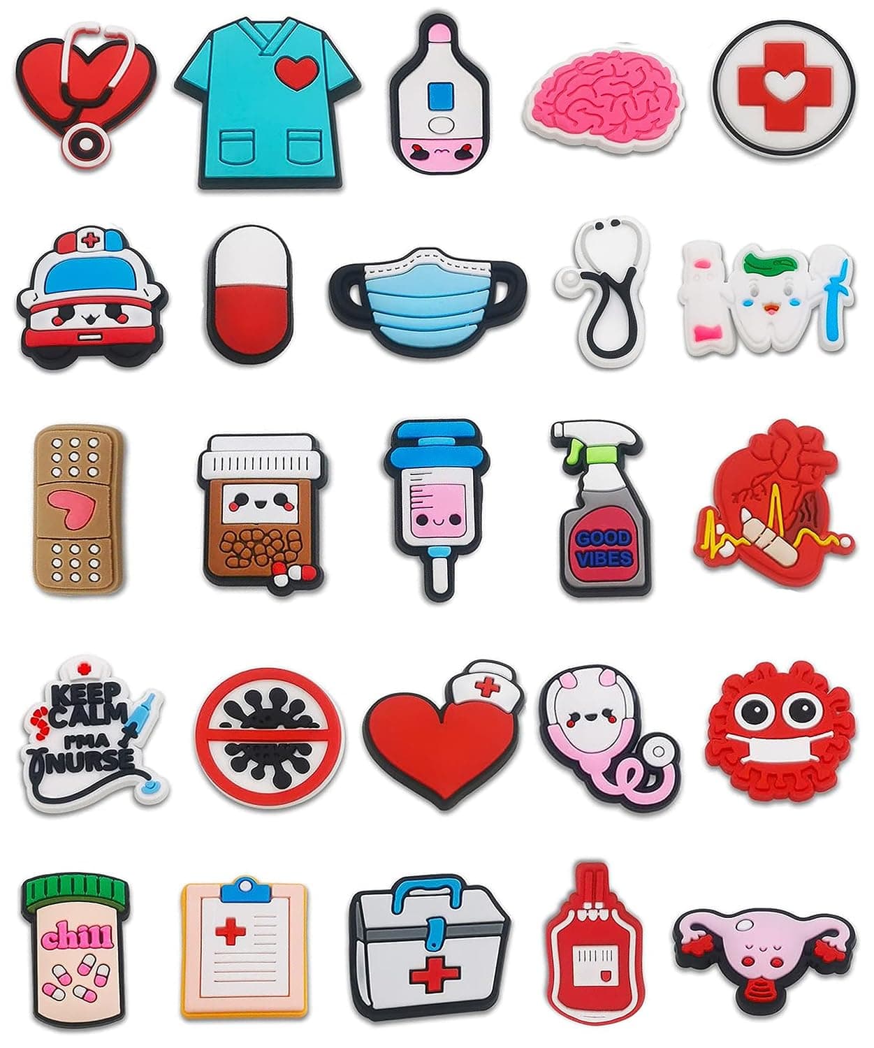 BOWNDYPVC Different Shape Shoe Charms for Shoe Decoration,Cute Girly Pin Charm Gift for Girls Kids Teens Women Adults