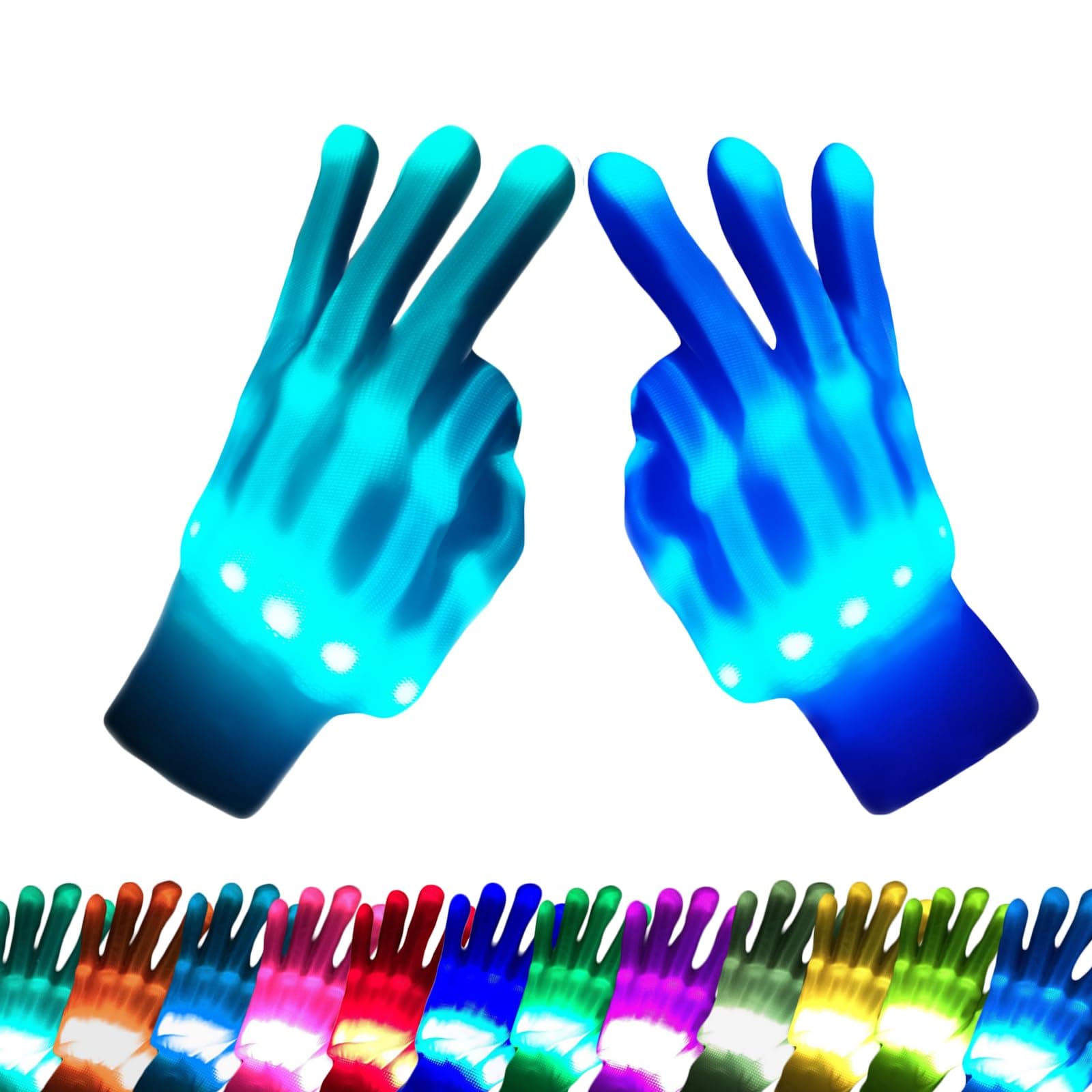 Kids Toys 12 Colors LED Gloves Cool Toys Gifts for Age 3-6 Years Old Boys Girls Halloween Costumes Light Up Gloves Stocking Stuffers Christmas Birthday Parties Gifts (1 Pairs S)