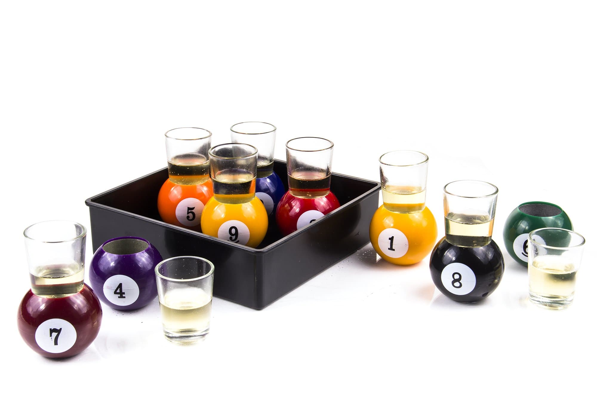 Innovia Imports Pool Ball Shot glasses, Multicolor