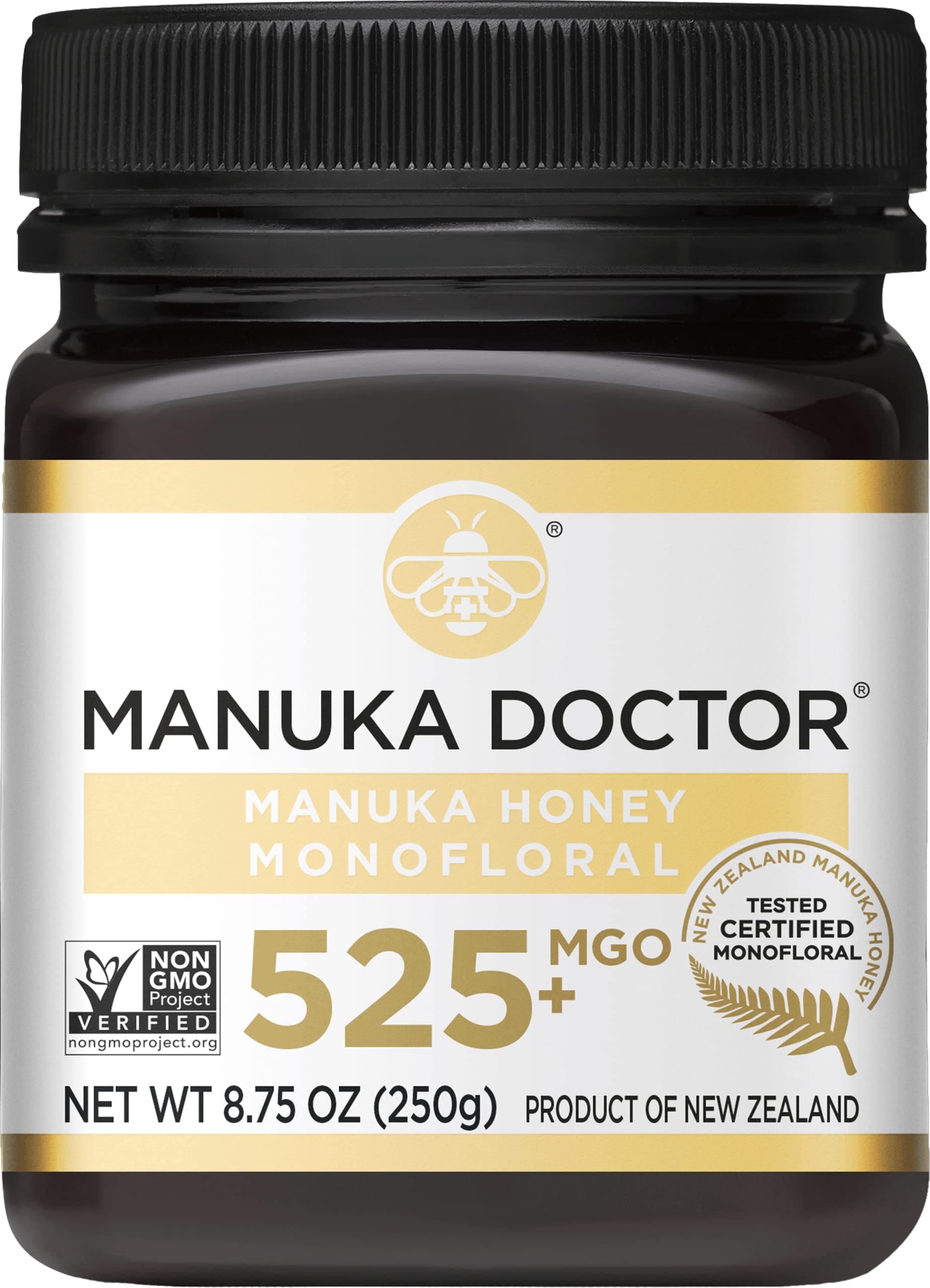 Manuka Doctor Manuka Honey MGO 525+, 8.75 oz (250 g), Highly Active, Highly Sterilized, Honey