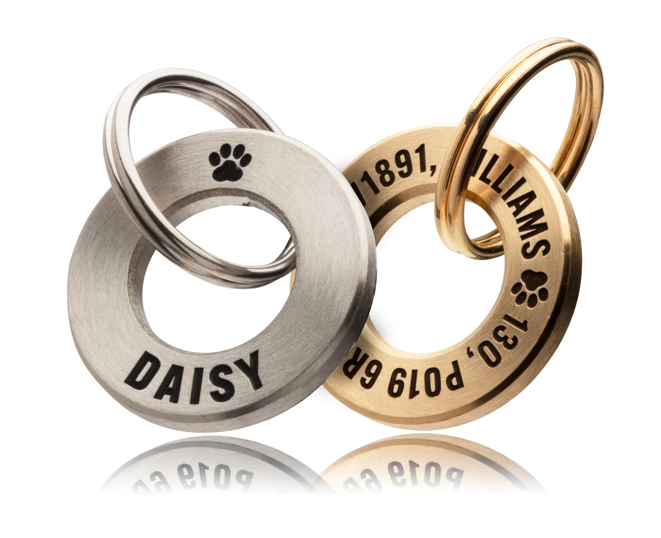 Solid Brass or Stainless Steel, Professionally Engraved & Polished Dog/Pet ID Tag