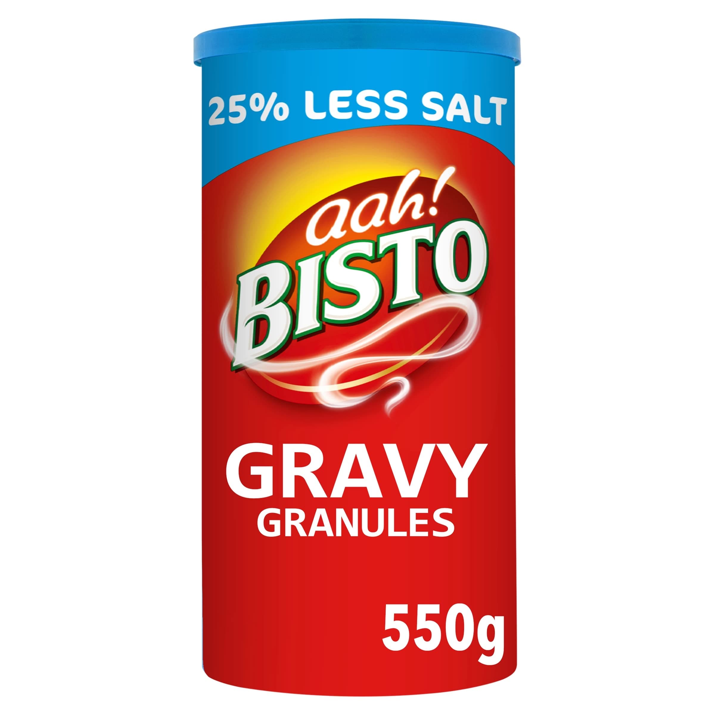 Bisto Flavoursome & Delicious Reduced Salt Gravy Granules for Hearty Family Mealtimes, 550 g Drum (Pack of 1)