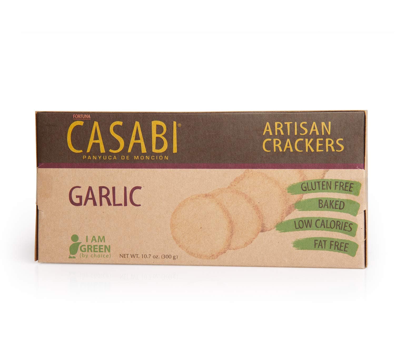 Close Out Sale - Casabi Artisan Garlic Crackers 6-Pk, Gluten-Free(GF), Vegan, Paleo, Keto, AIP Friendly, Made from Yuca Root. 10.7 oz/pk (Garlic, 6-Pack)