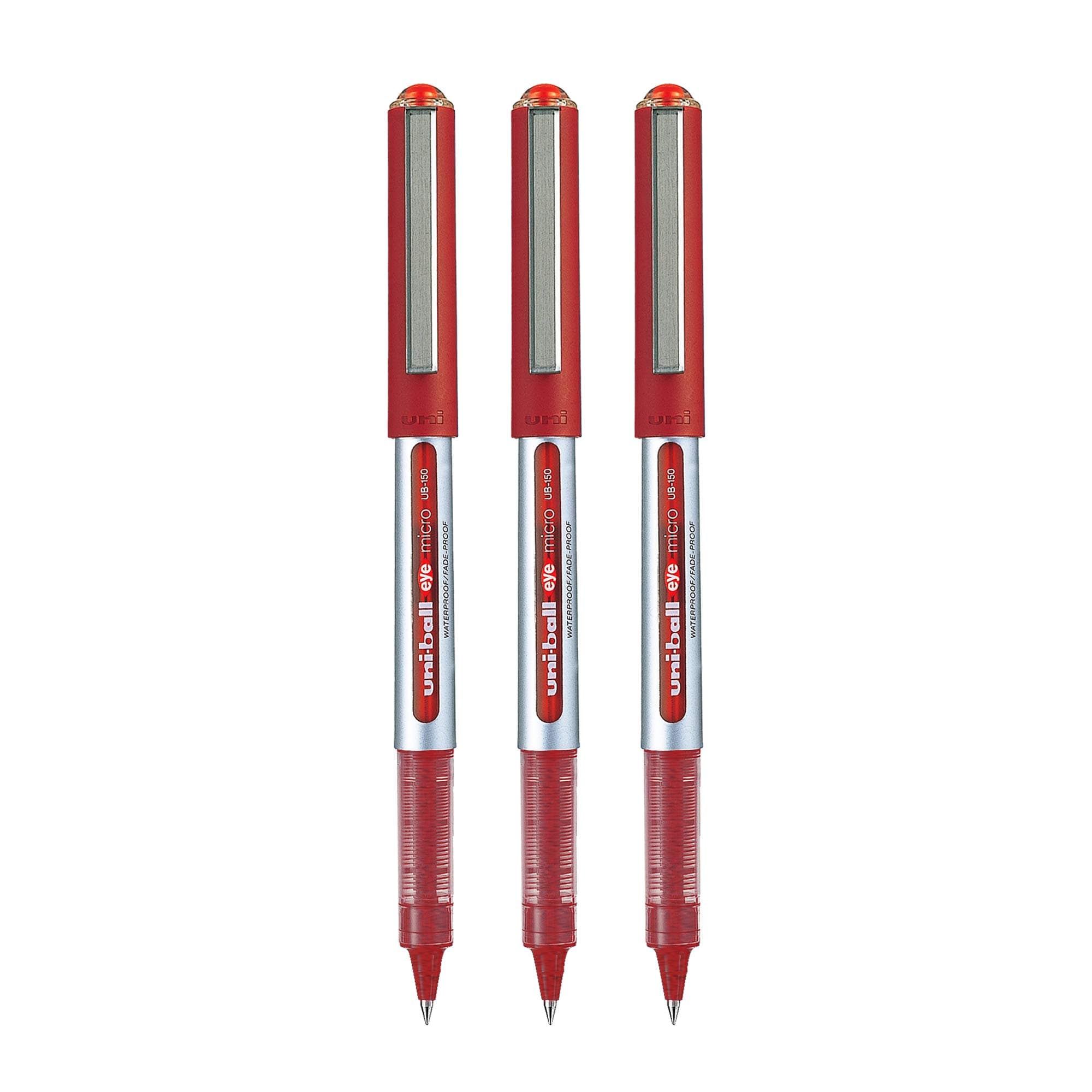 Eye UB150 0.5mm Roller Ball Pen | Red Ink, Pack of 3