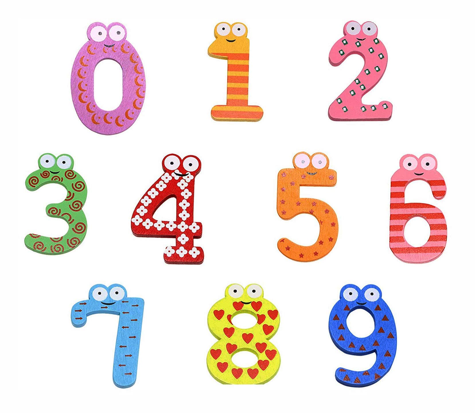 PENTA ANGEL 10Pcs Wooden Magnets Fridge Numbers Large Cute Wood Magnetic Refrigerator Whiteboard Fridge Magnets for Home Office