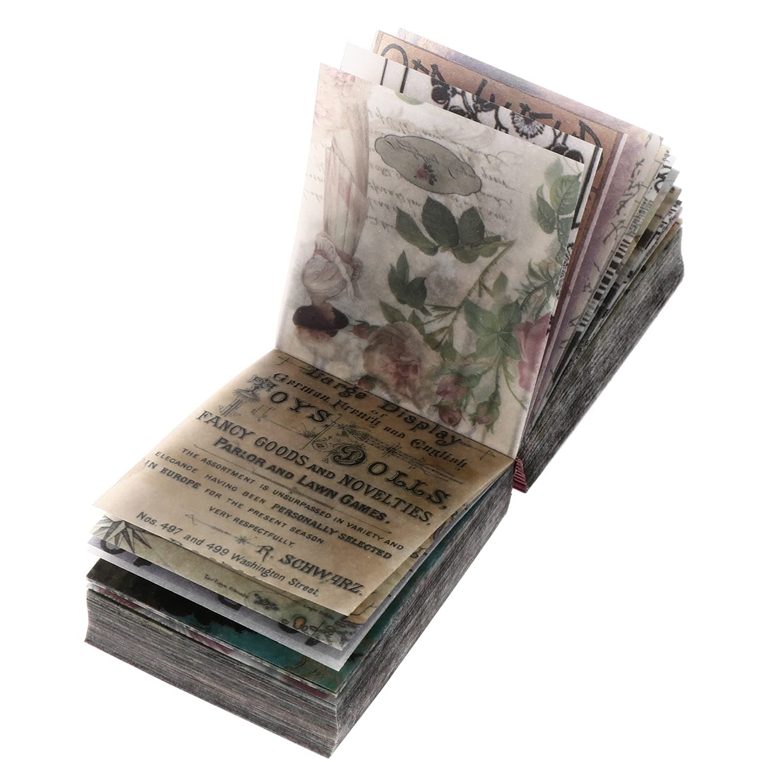 HEALLILY365 Sheets Vintage Journaling Scrapbooking Material Paper Antique Letter Plant Sheet Art Crafts Projects for Writing Diary Album Stationery