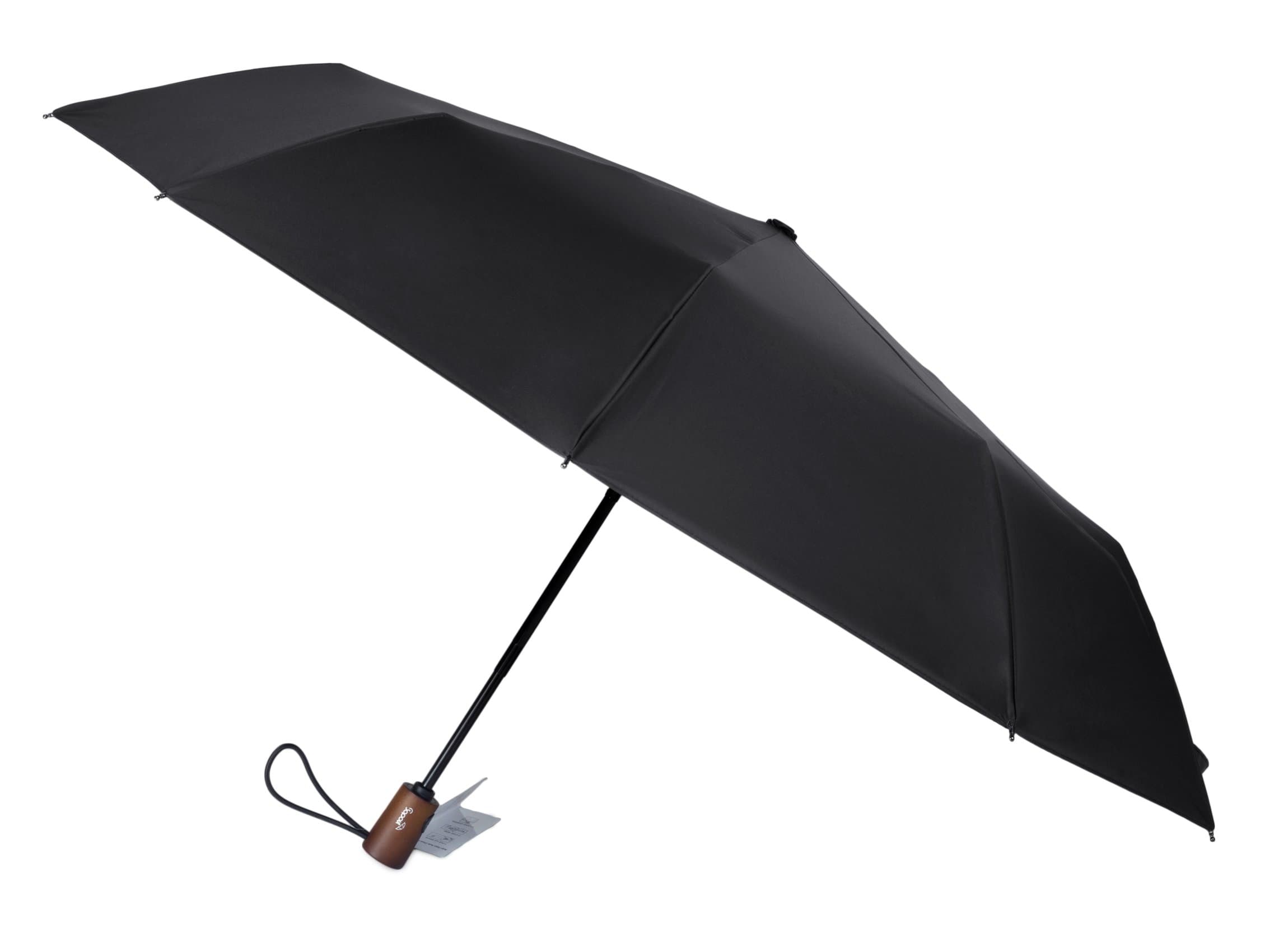 UPF 50+ Anti UV Compact Travel Umbrella 10 Ribs Windproof Rain Umbrellas with Auto Open Close Button for One Handed Operation, Portable and Lightweight for Easy Carrying (Black)