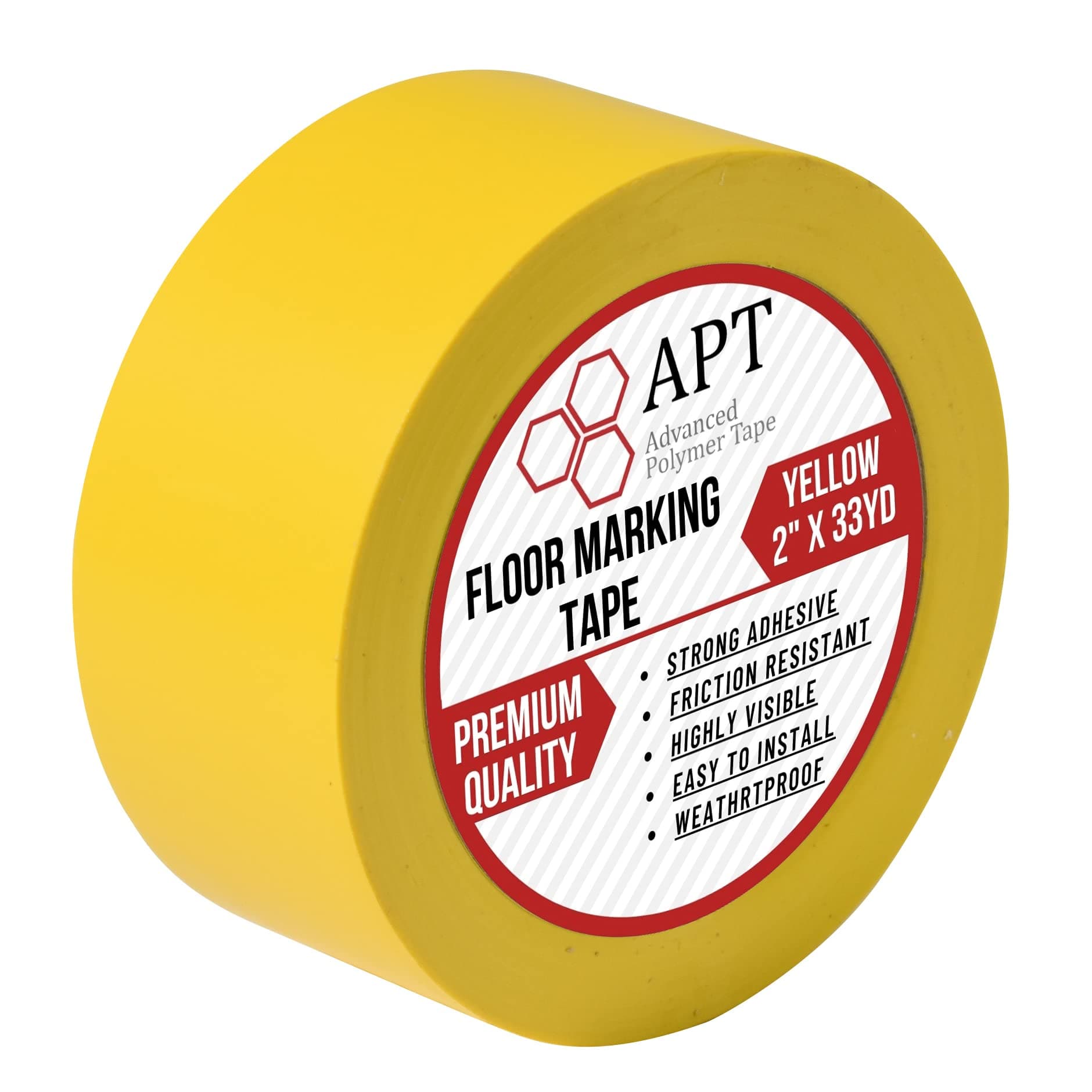 APT Advanced Polymer Tape Multi Color Marking Premium Safety Marking and Dance Floor Splicing 6 mil Thick (1 Roll, Yellow)