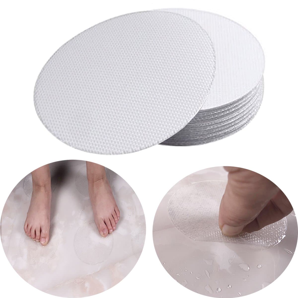 Aomon 24 Pack Non Slip Bath Stickers 10CM Anti Slip Tub Stickers for Tubs Bath (Clear)