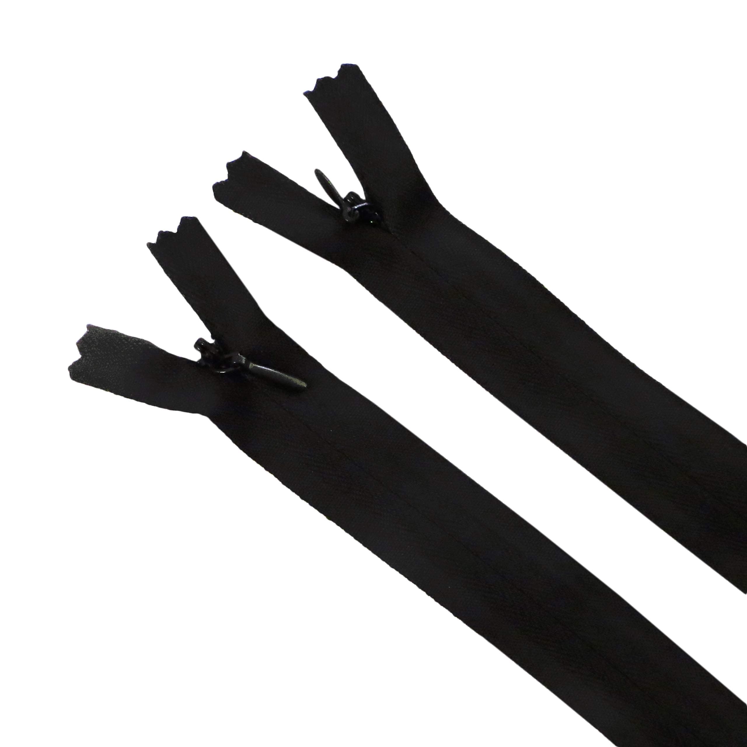Invisible Zippers, Nylon Coil, #3, 2 Pieces (Black, 18" inch)