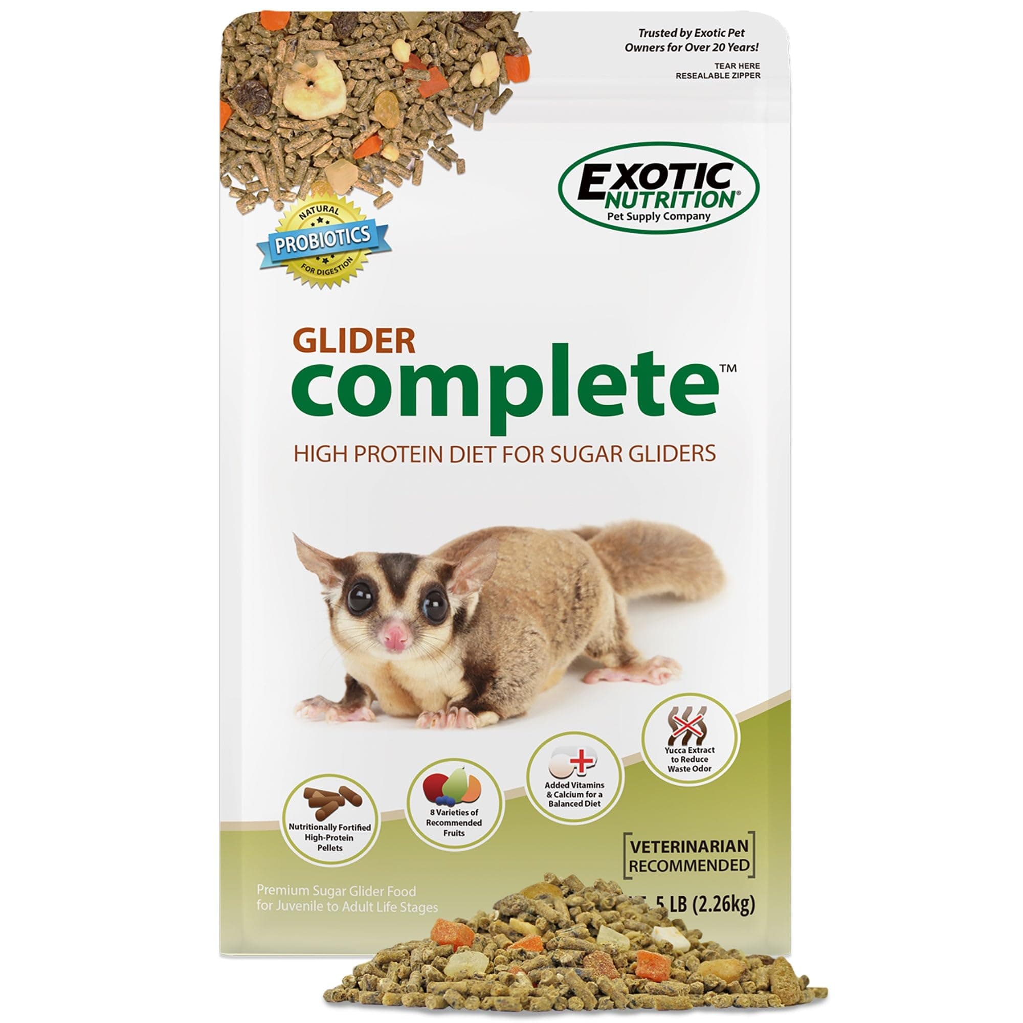 Glider Complete - Healthy High Protein Nutritionally Complete Staple Diet Sugar Glider Food (2 lb)
