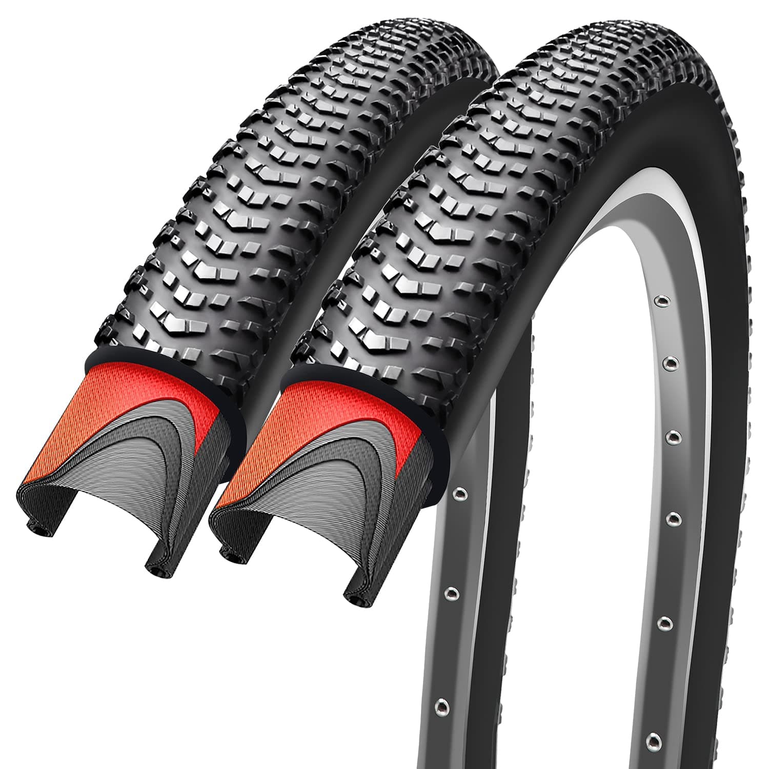 26/27.5/29 x2.10 inch Bike Tires Pair Mountain Bike Tires 60 TPI Foldable Kevlar High Grade Made Bicycle Tires Pack of 2